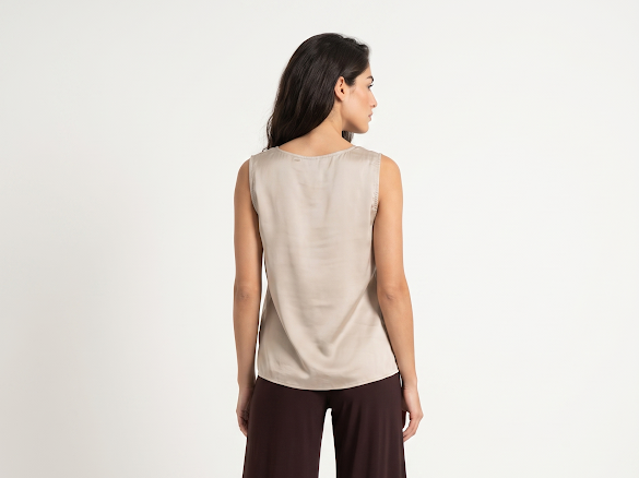 CANOTTIERA DI RASO - BEIGE