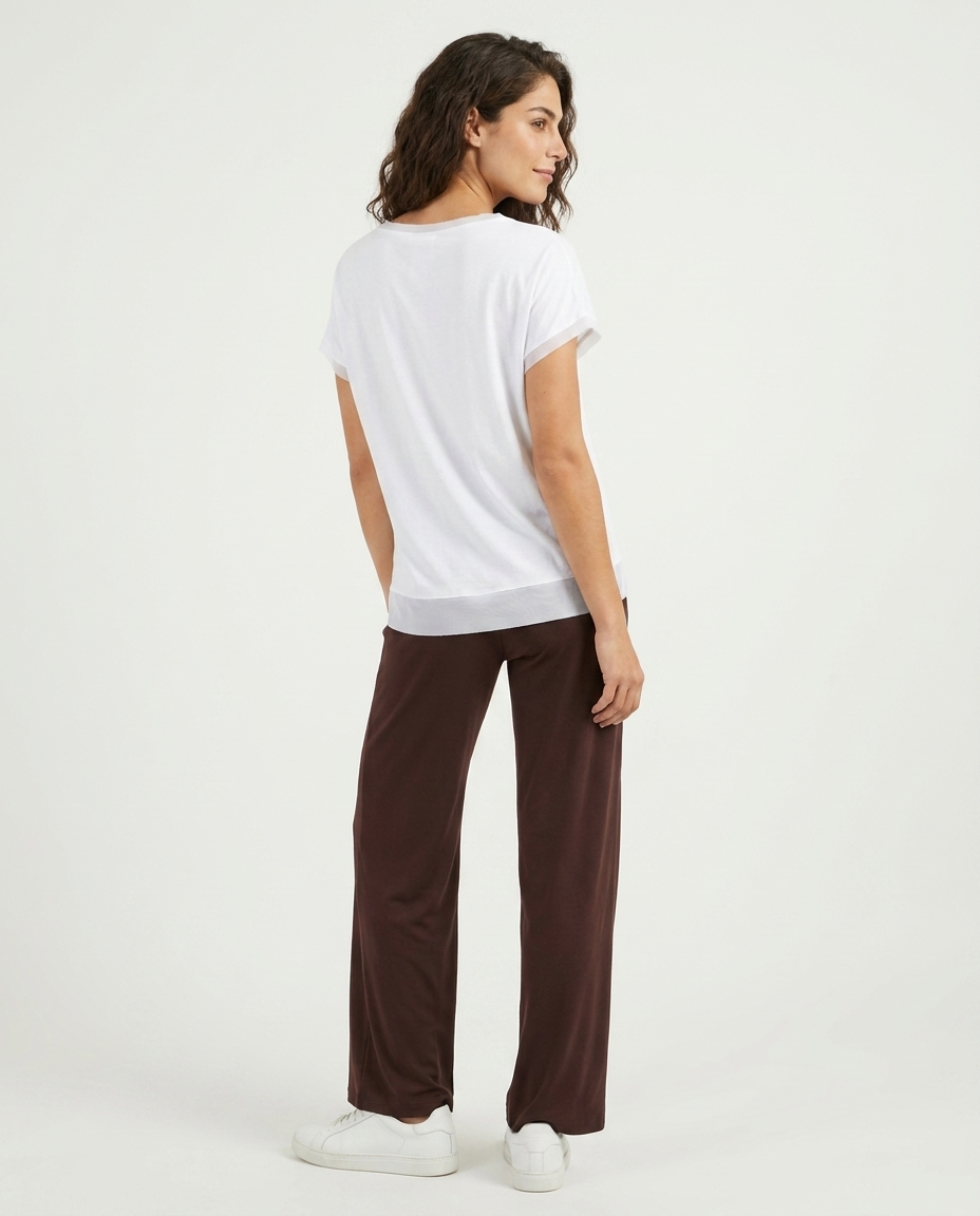 T-SHIRT MEZZA MANICA TINTA UNITA - BIANCO