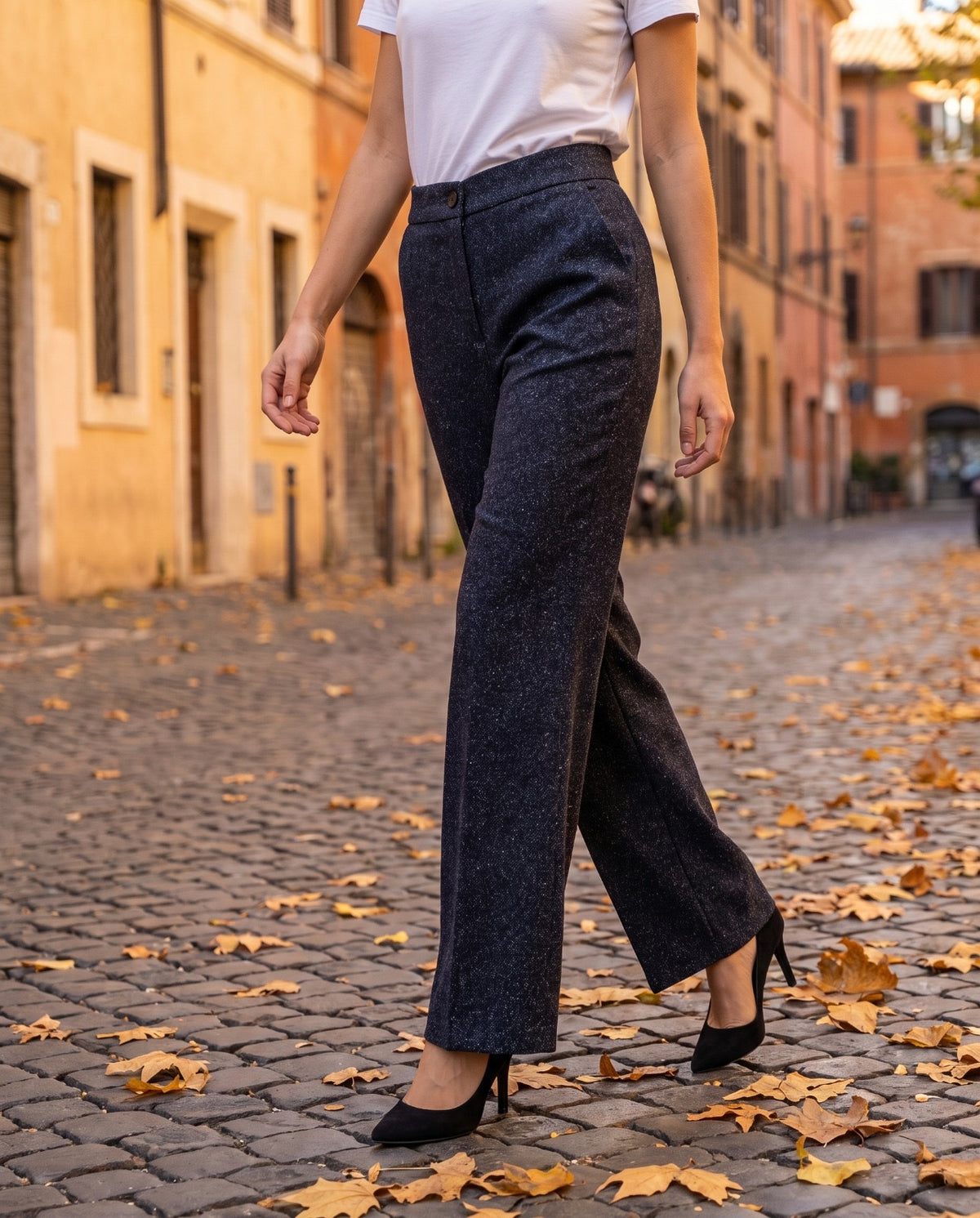 PANTALONE TAORMINA MELANGE - BLU