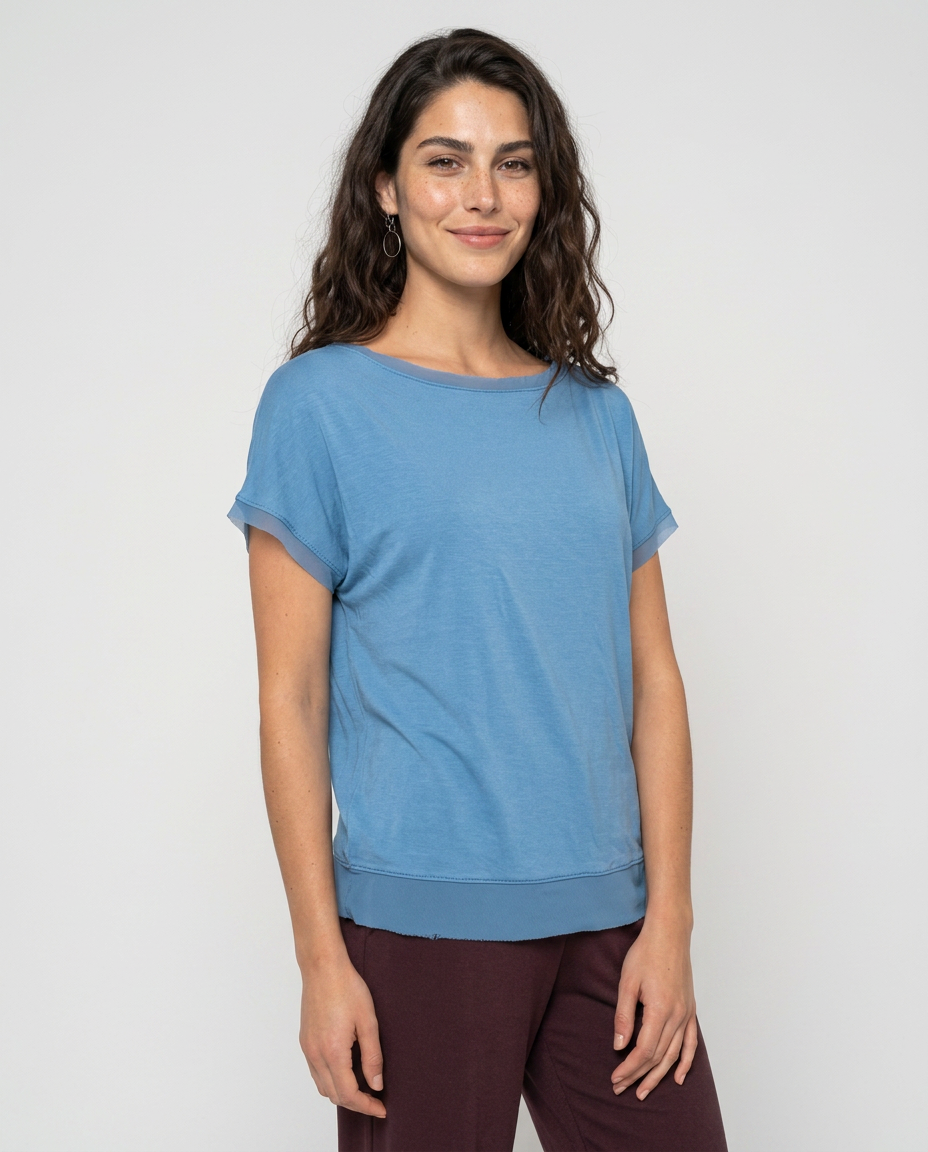 T-SHIRT MEZZA MANICA TINTA UNITA - AVION