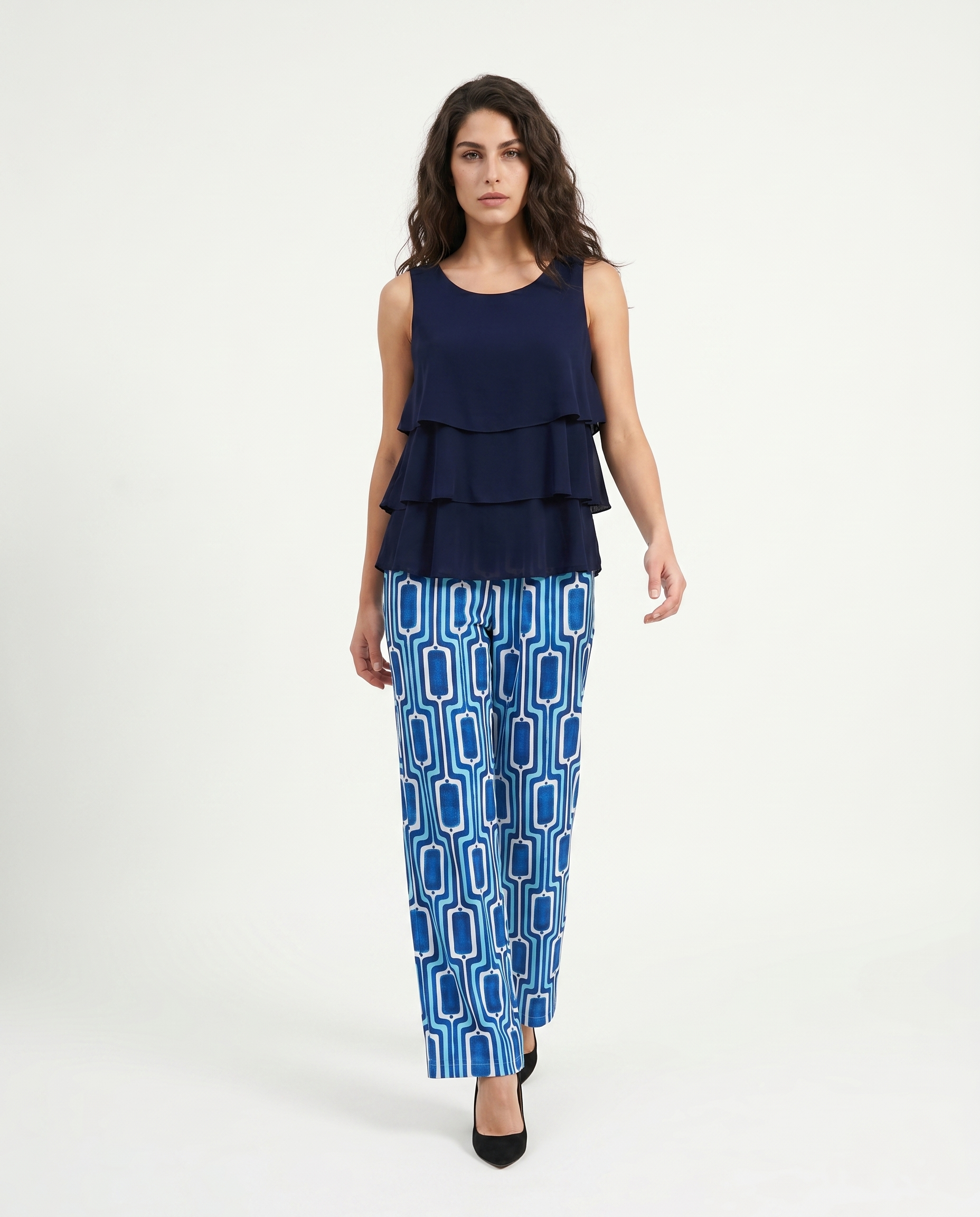 PANTALONE PESCARA FANTASIA - FANTASIA BLU