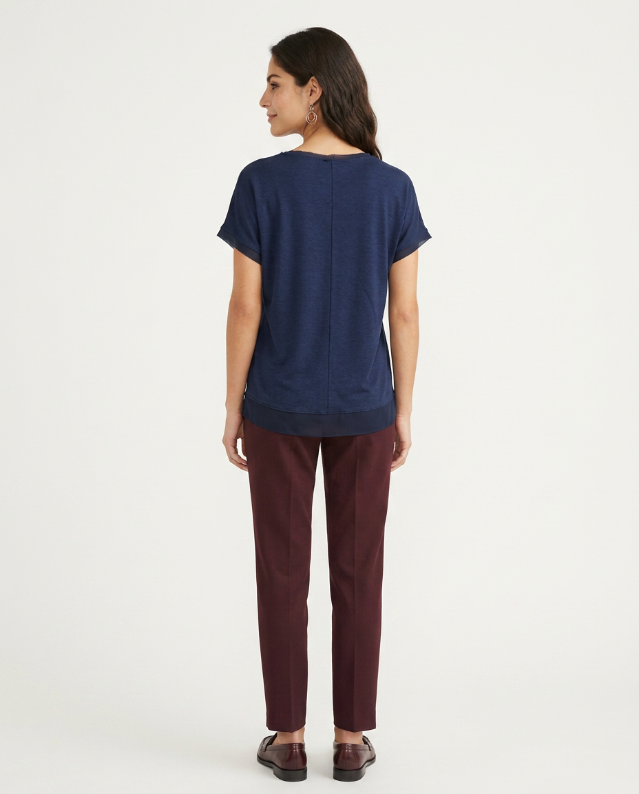T-SHIRT MEZZA MANICA TINTA UNITA - BLU