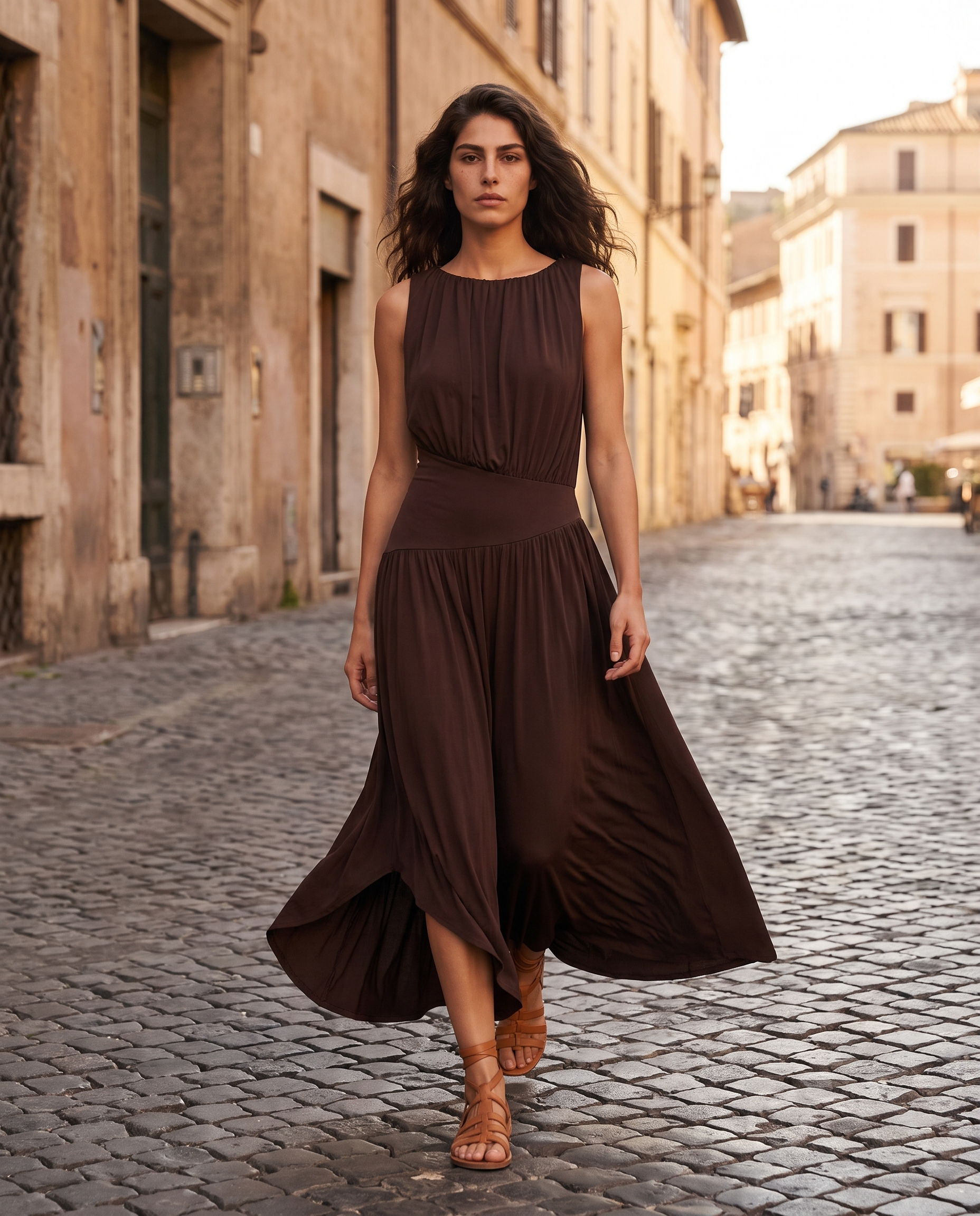 ABITO LUNGO ANNACLAUDIA - MARRONE