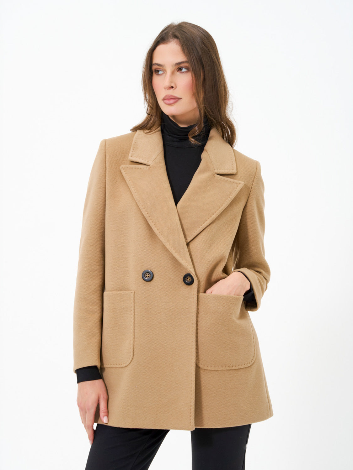 CAPPOTTO CORTO DOPPIOPETTO CAMMELLO