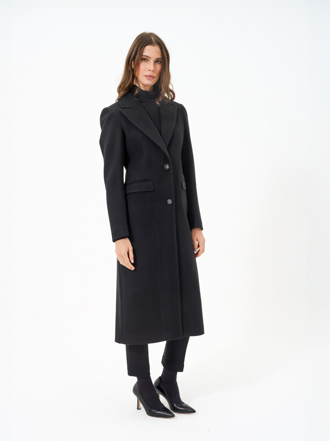 CAPPOTTO AVVITATO LUNGO NERO
