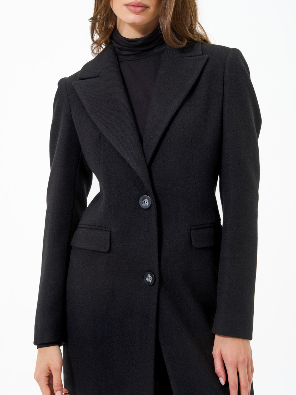 CAPPOTTO AVVITATO LUNGO NERO