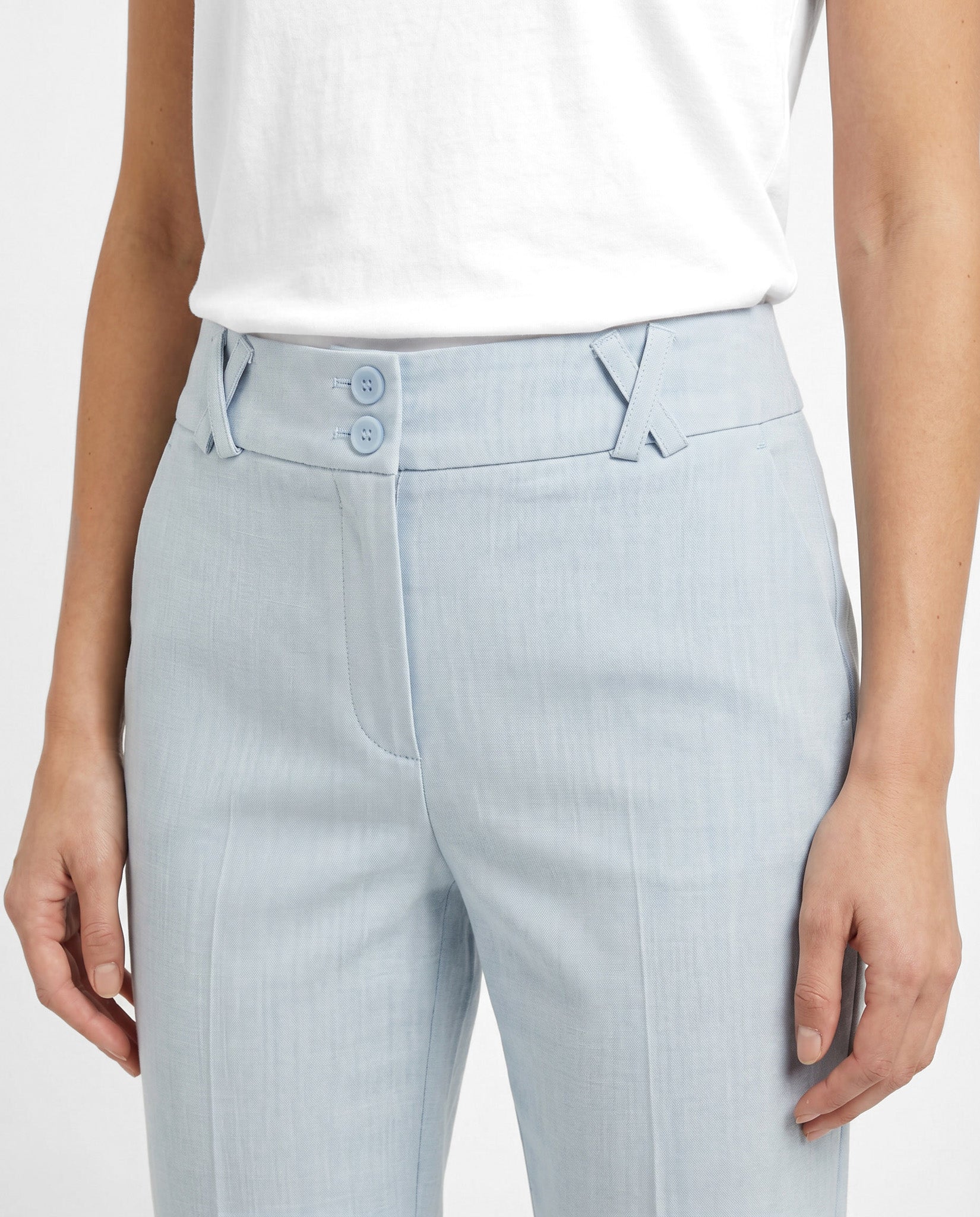 pantalone capri fiammato - azzurro