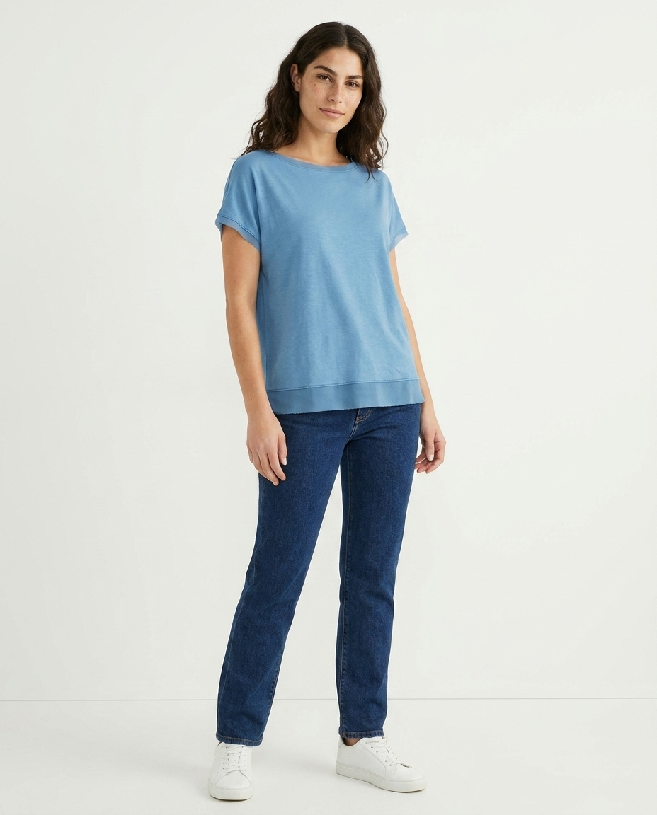 T-SHIRT MEZZA MANICA TINTA UNITA - AVION