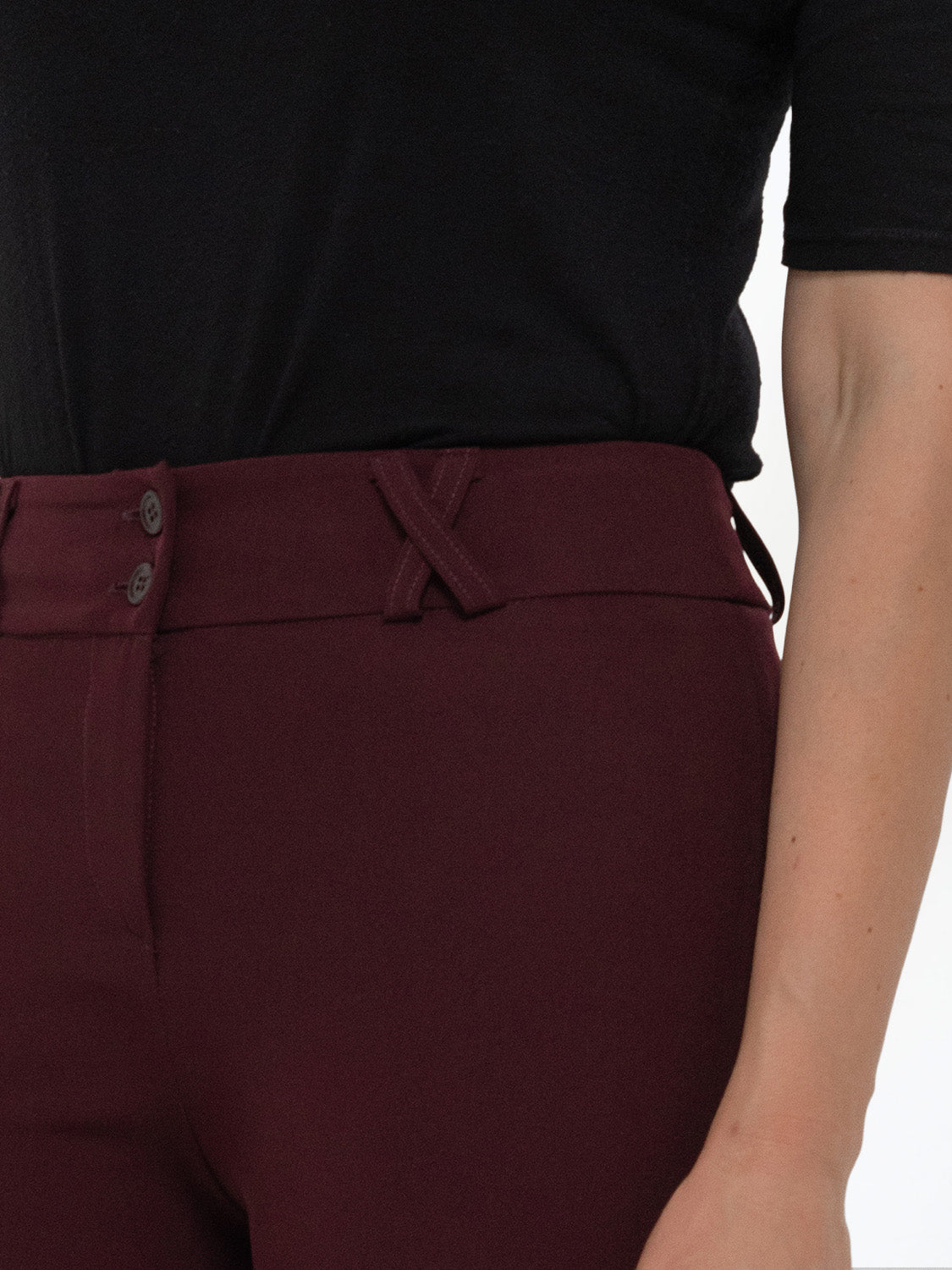 PANTALONE TRICOTTINE BORDEAUX