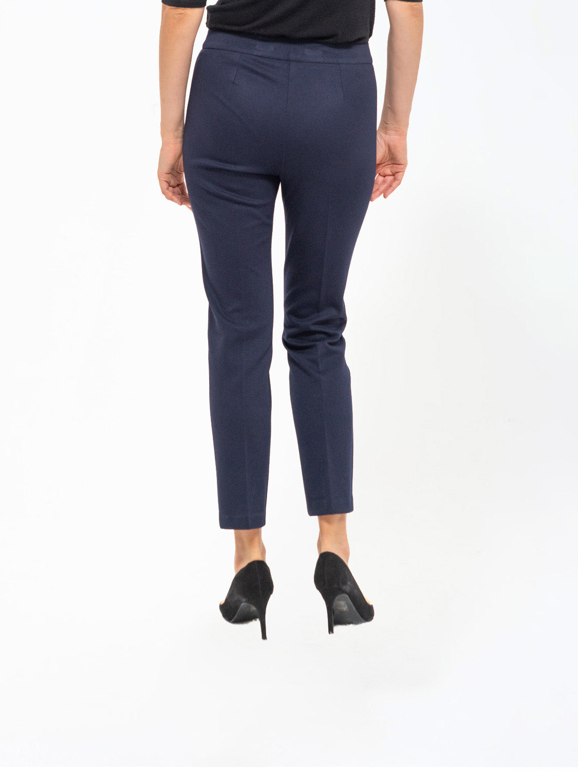 PANTALONE CAPRI IN TESSUTO DIAGONALE BLU