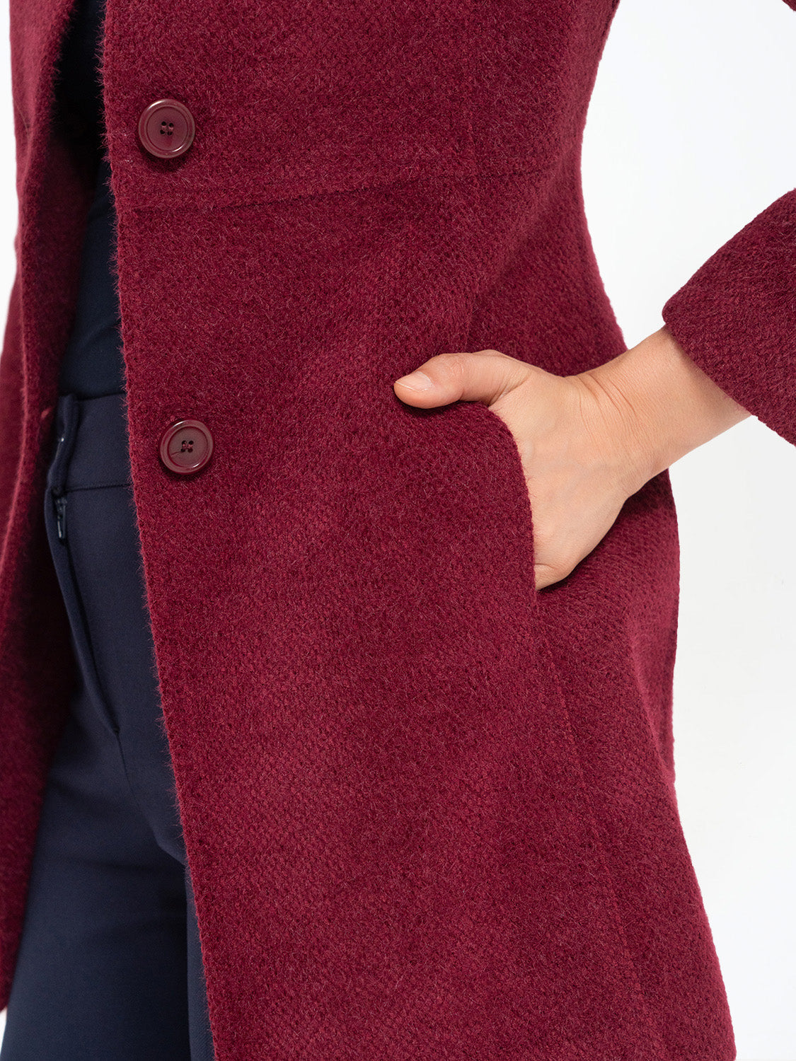 CAPPOTTO TESSUTO MORBIDO BORDEAUX