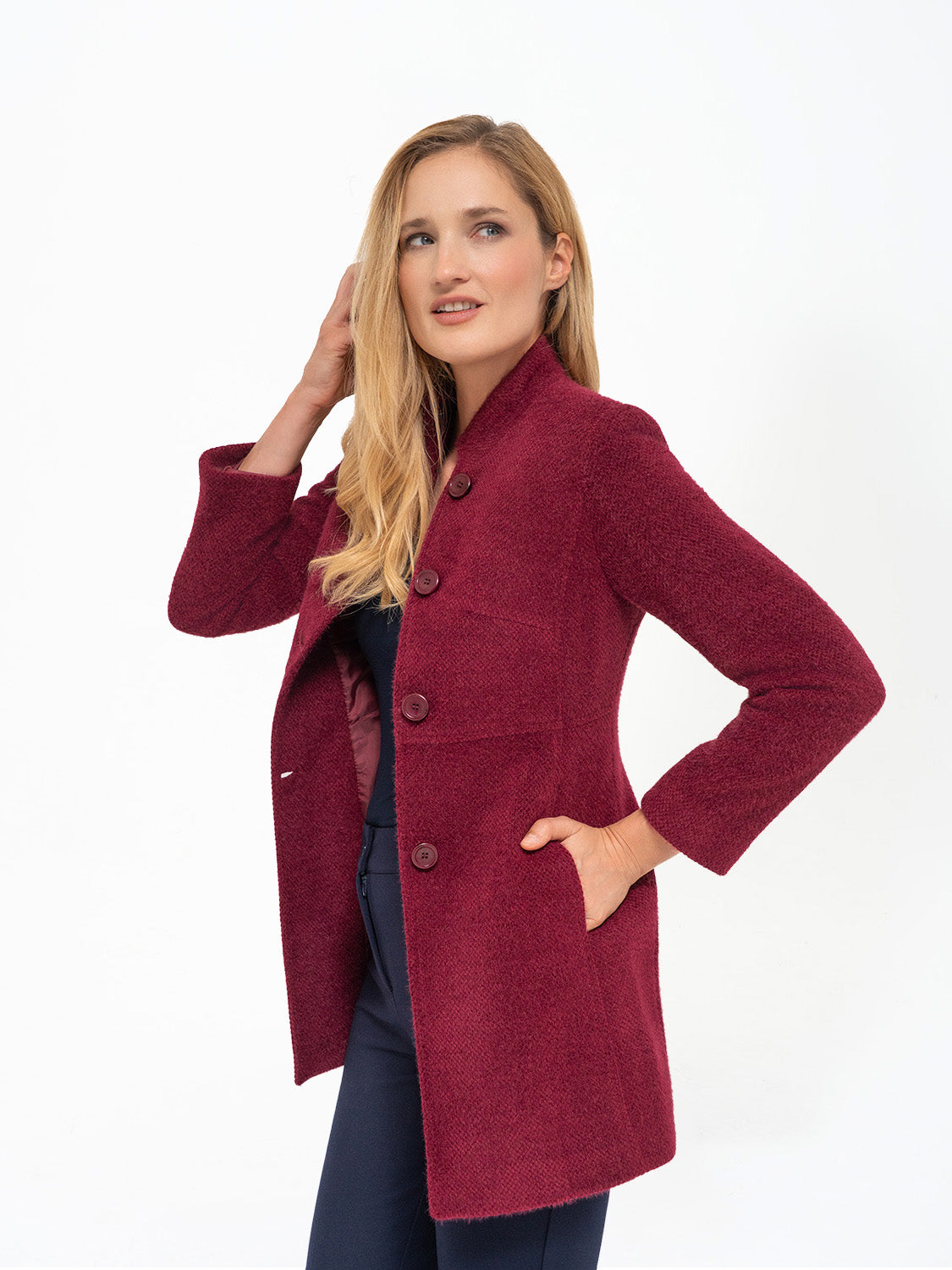 CAPPOTTO TESSUTO MORBIDO BORDEAUX