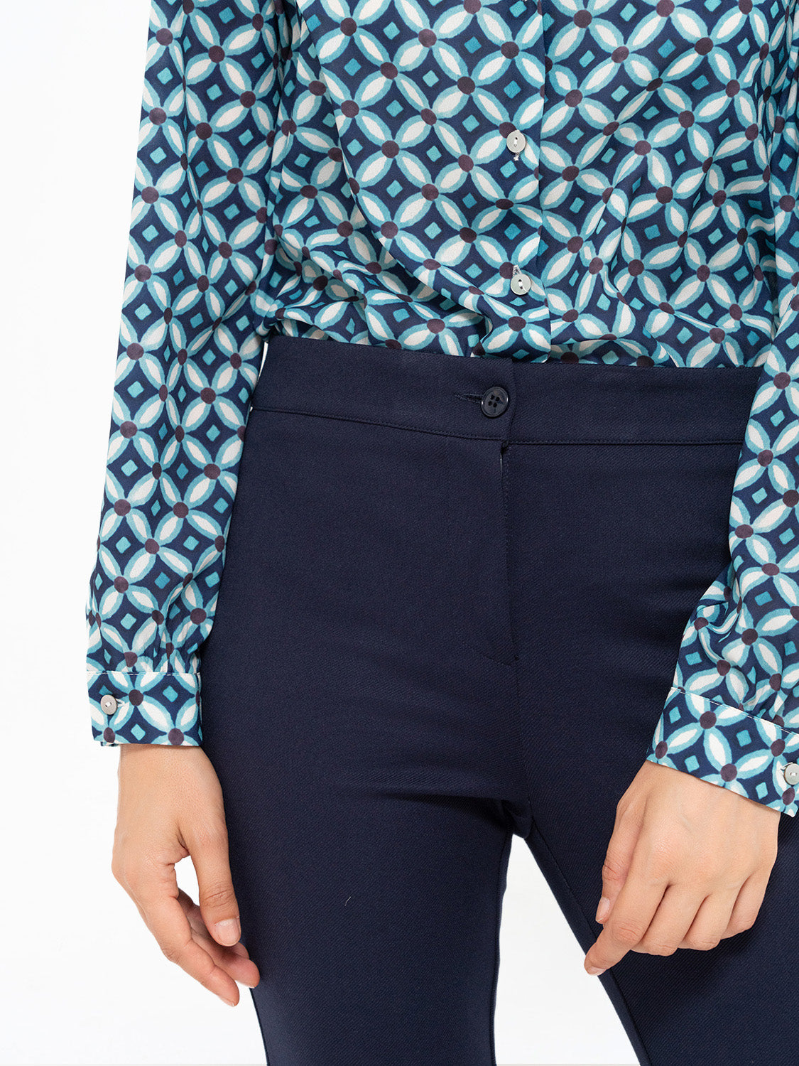 CAMICIA GEOMETRICA AZZURRA