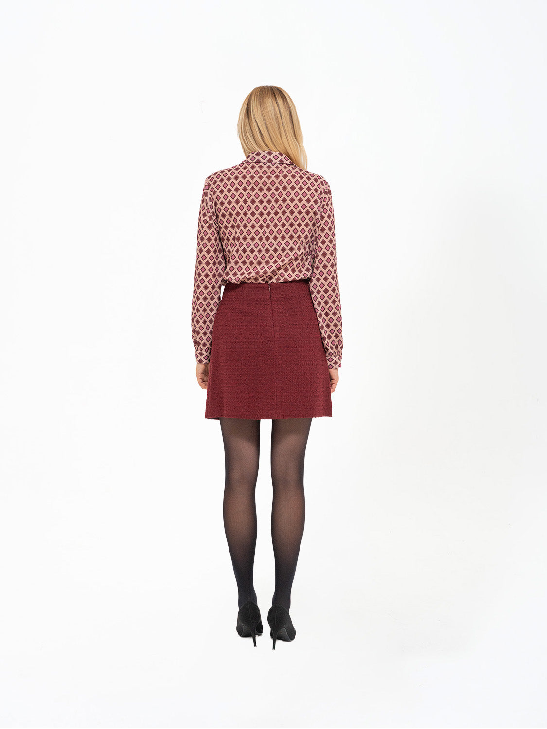 CAMICIA ROMBI BORDEAUX