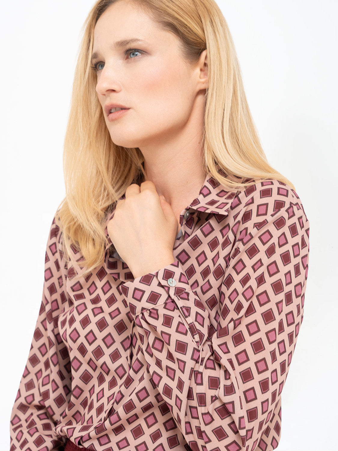 CAMICIA ROMBI BORDEAUX