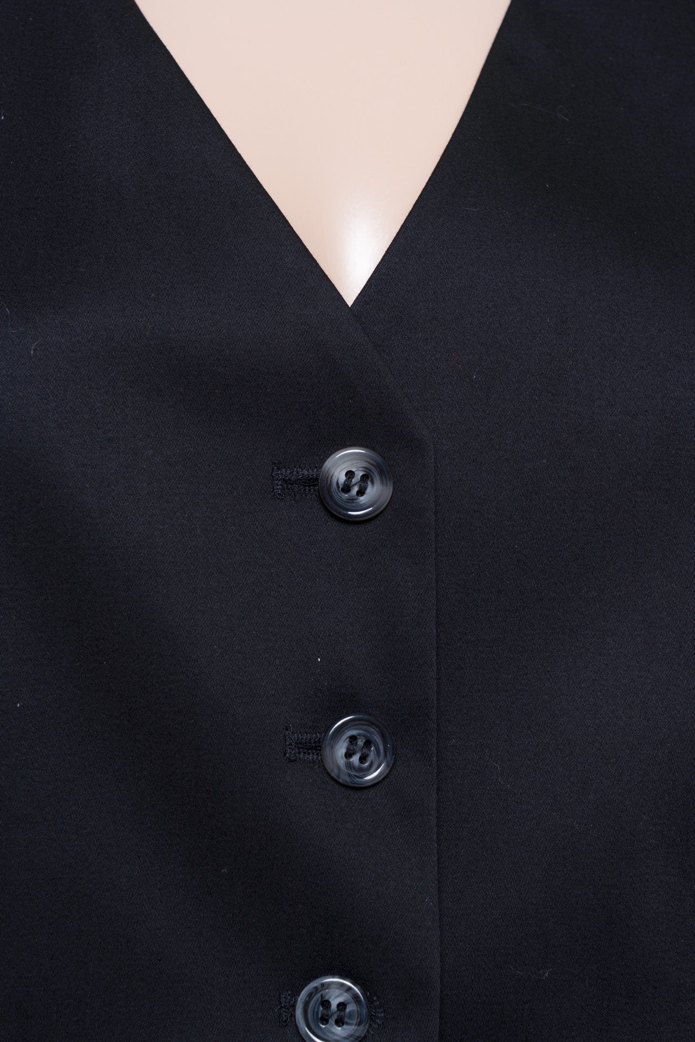 GILET COTONE SATIN COMPACT - NERO