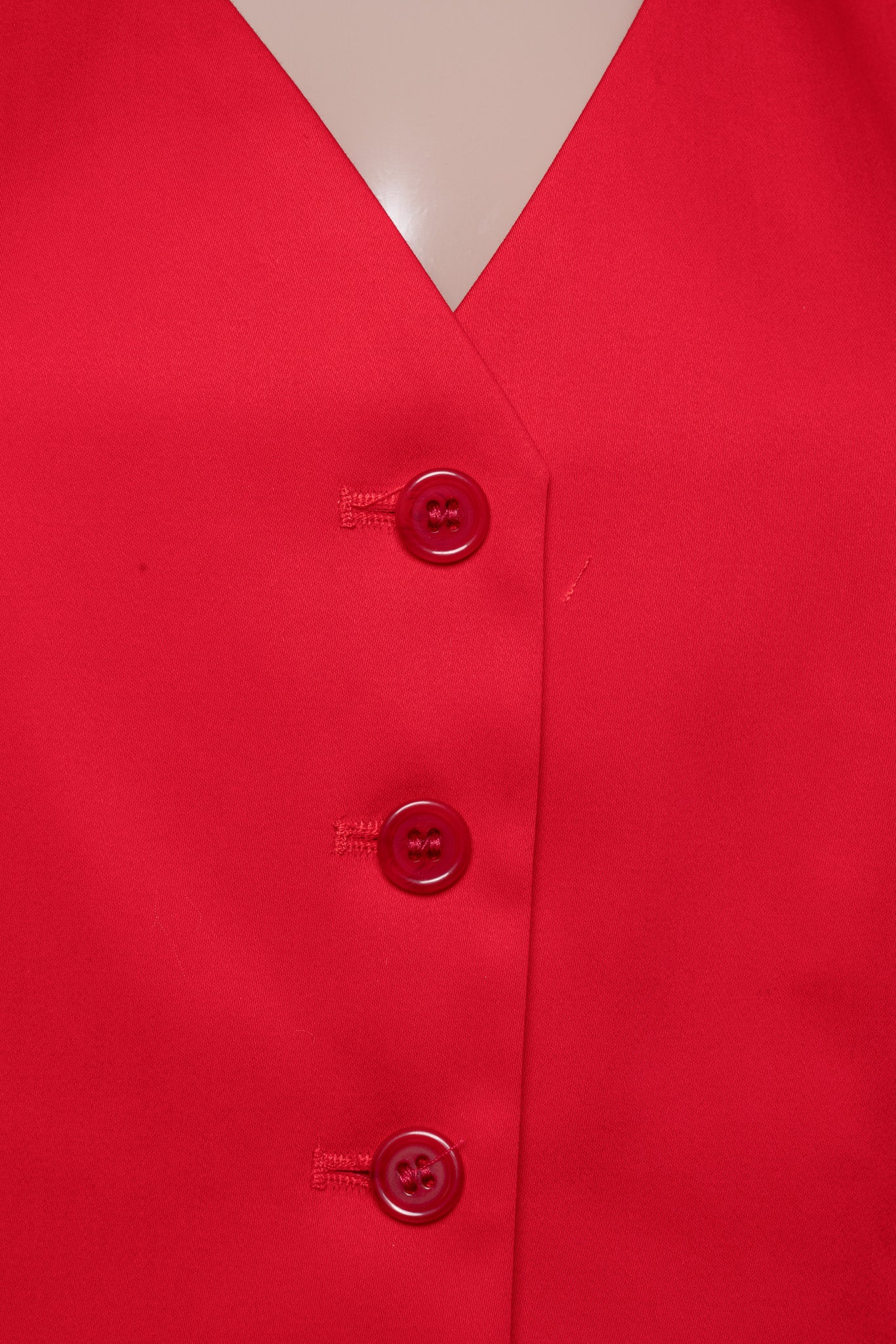 GILET COTONE SATIN COMPACT - ROSSO