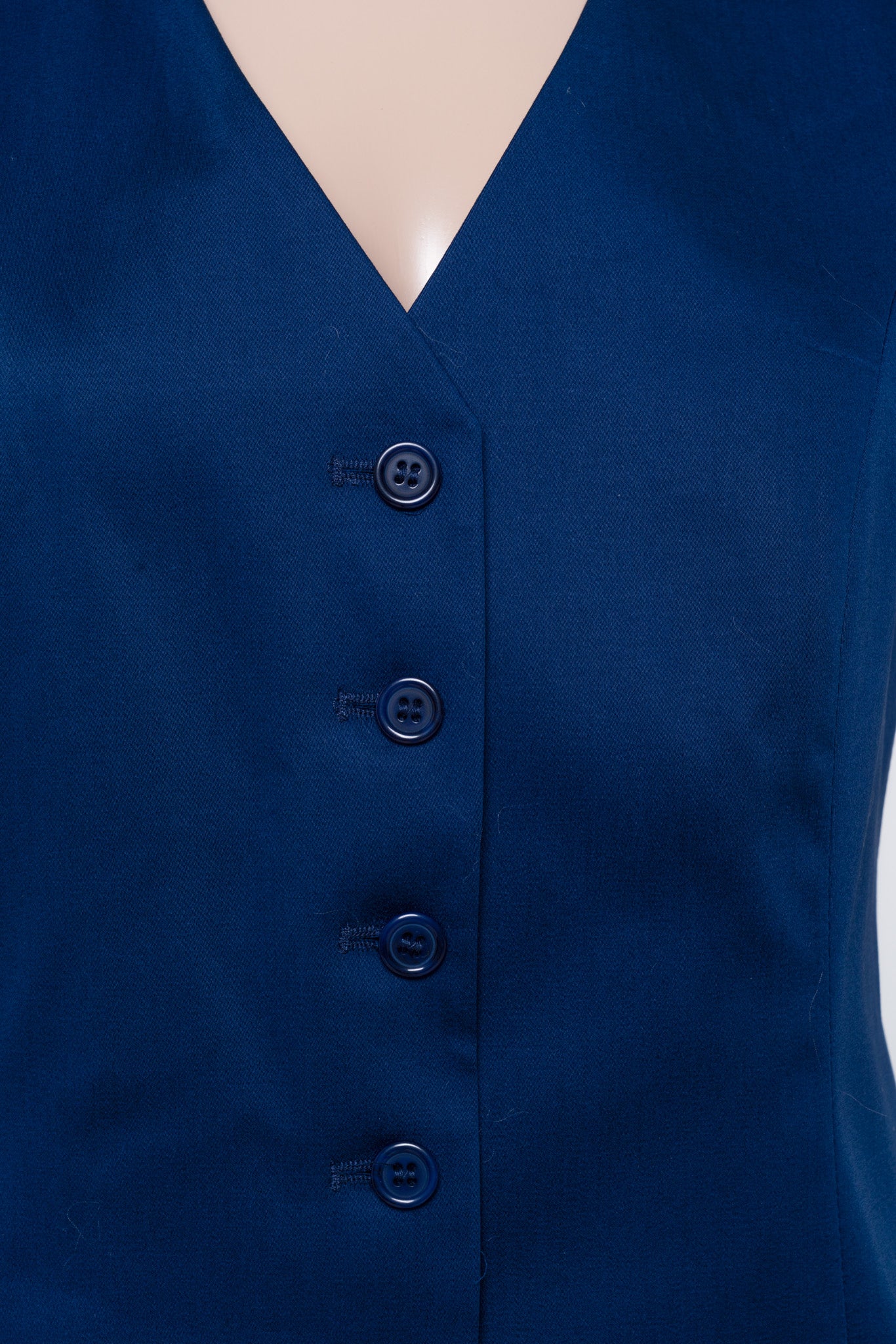 GILET COTONE SATIN COMPACT - BLU