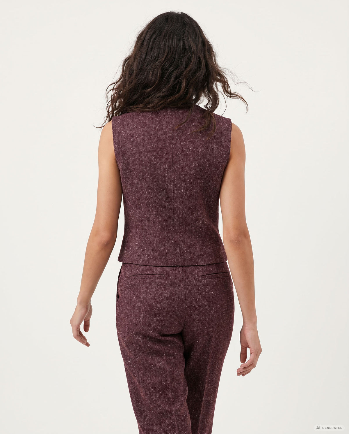 GILET TAORMINA MELANGE - BORDEAUX
