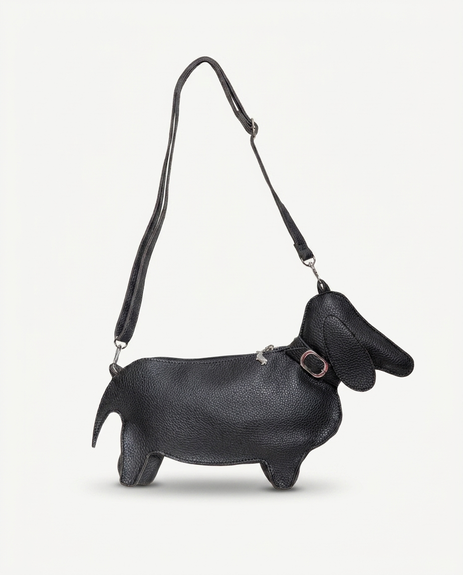 BORSA TRACOLLA REGOLABILE - CANE NERO