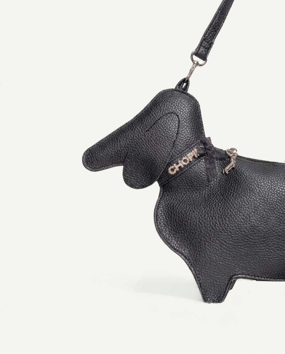 BORSA TRACOLLA REGOLABILE - CANE NERO