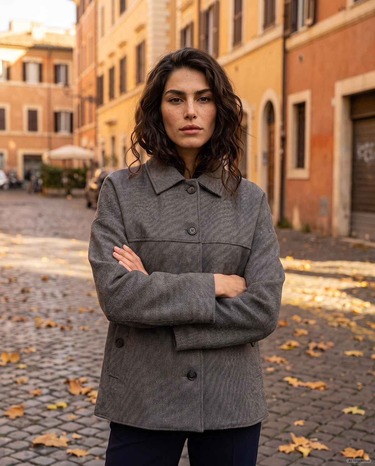 GIACCA NEOPRENE FANTASIA TWILL - GRIGIO