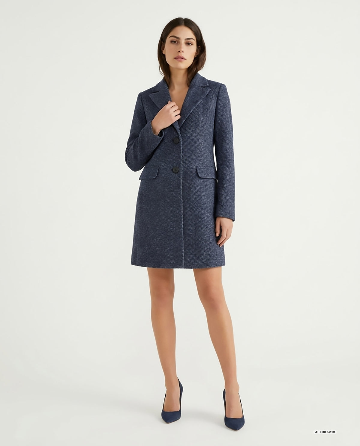 CAPPOTTO ANNA MELANGE - BLU