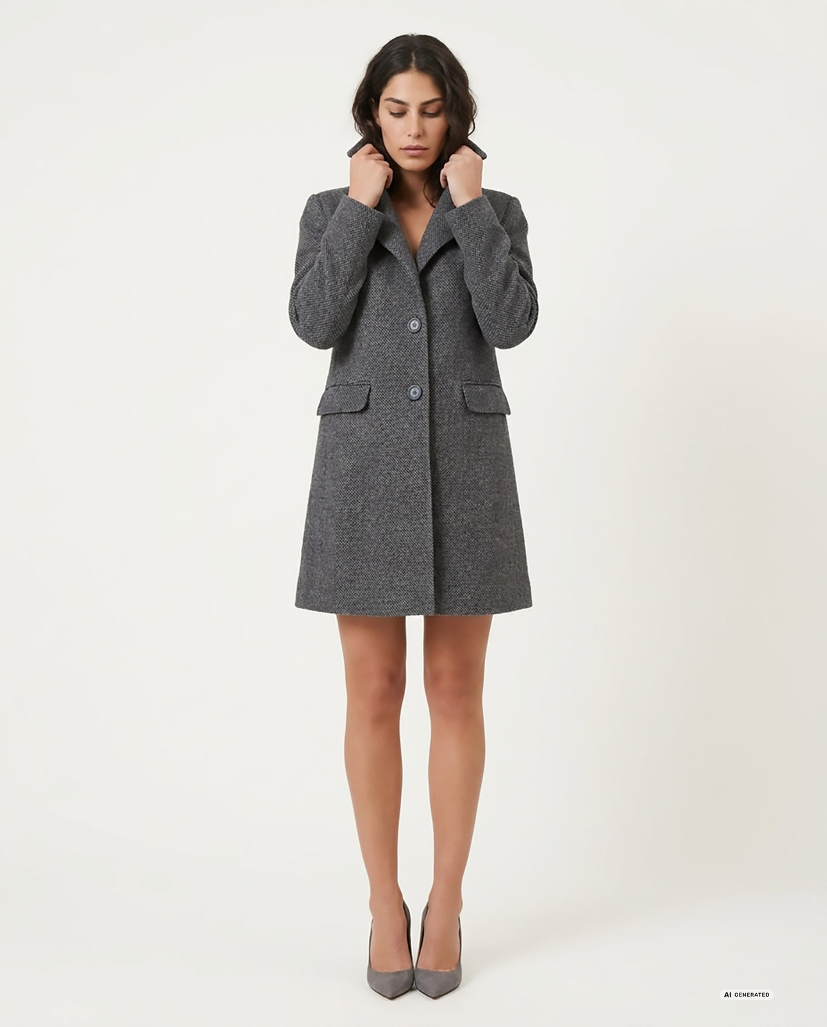 CAPPOTTO ANNA MELANGE - NERO