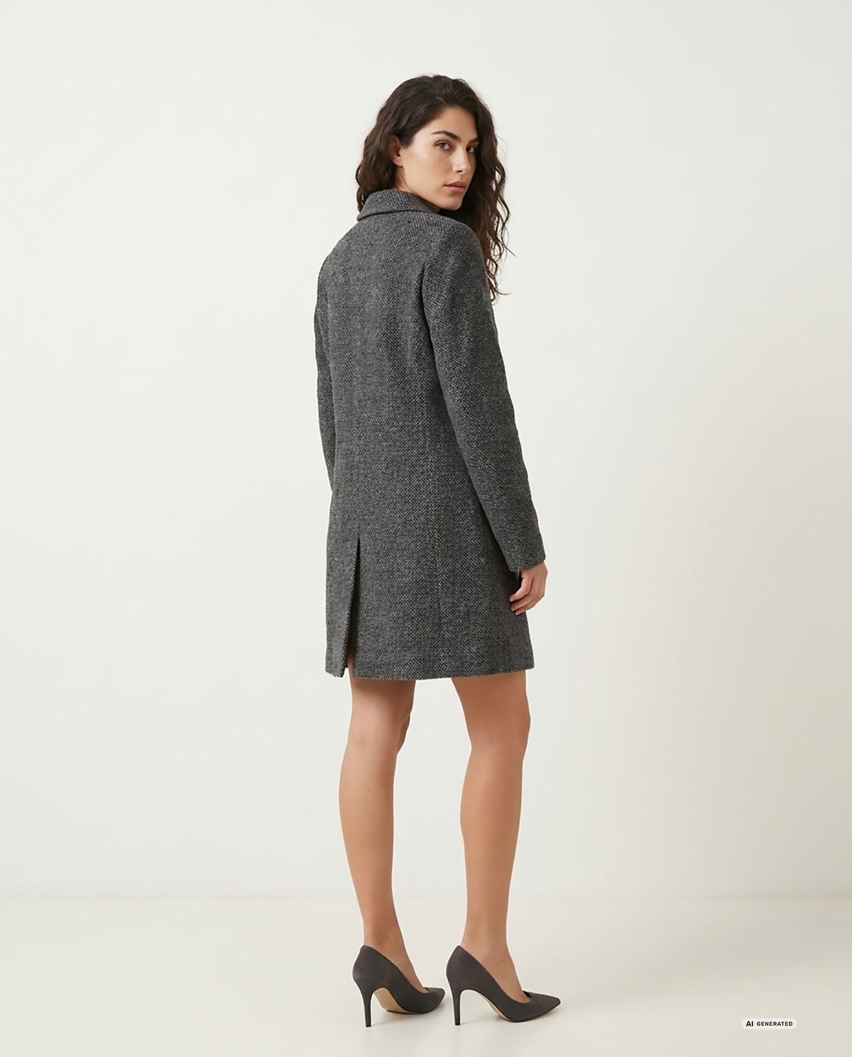 CAPPOTTO ANNA MELANGE - NERO