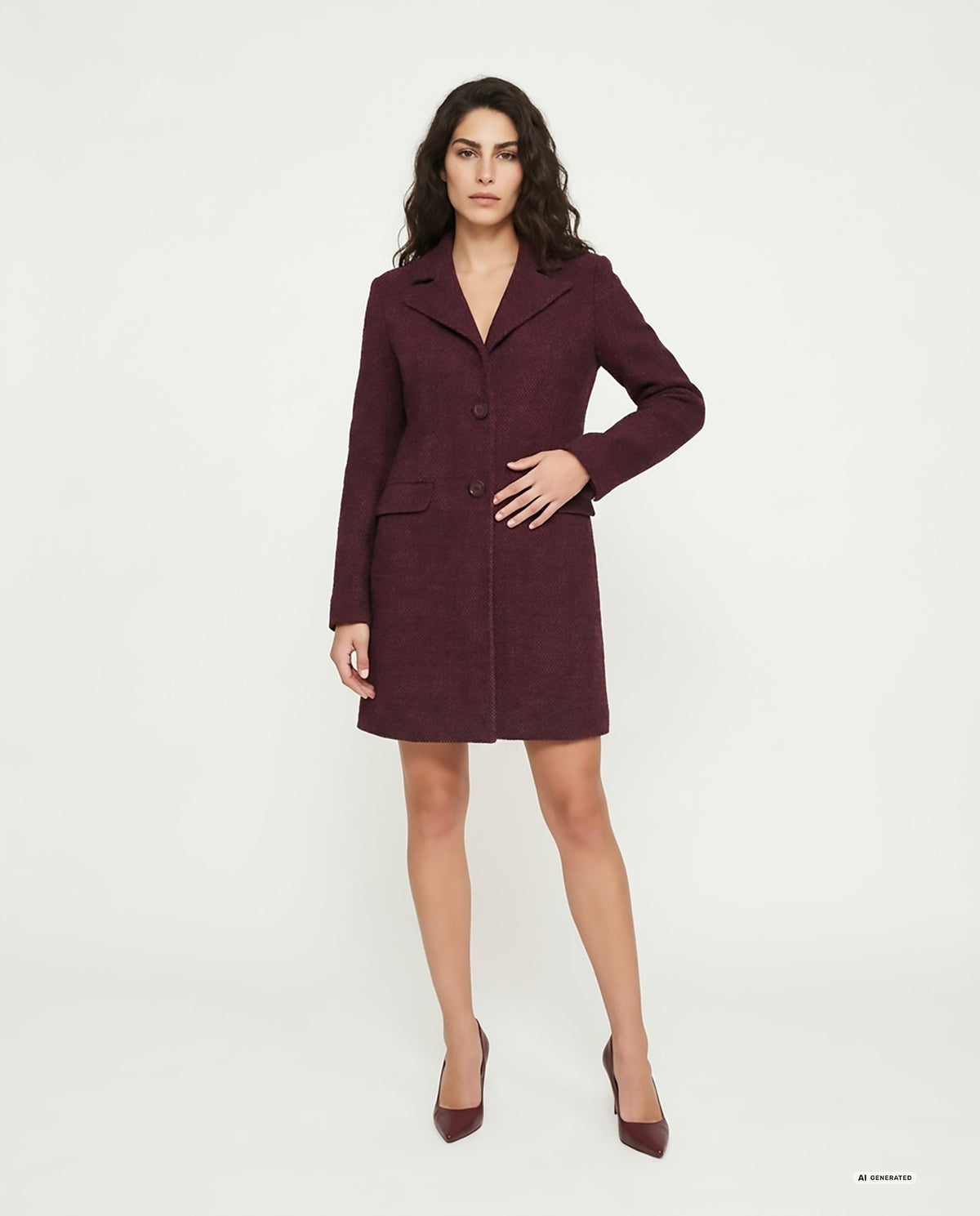 CAPPOTTO ANNA MELANGE - BORDEAUX