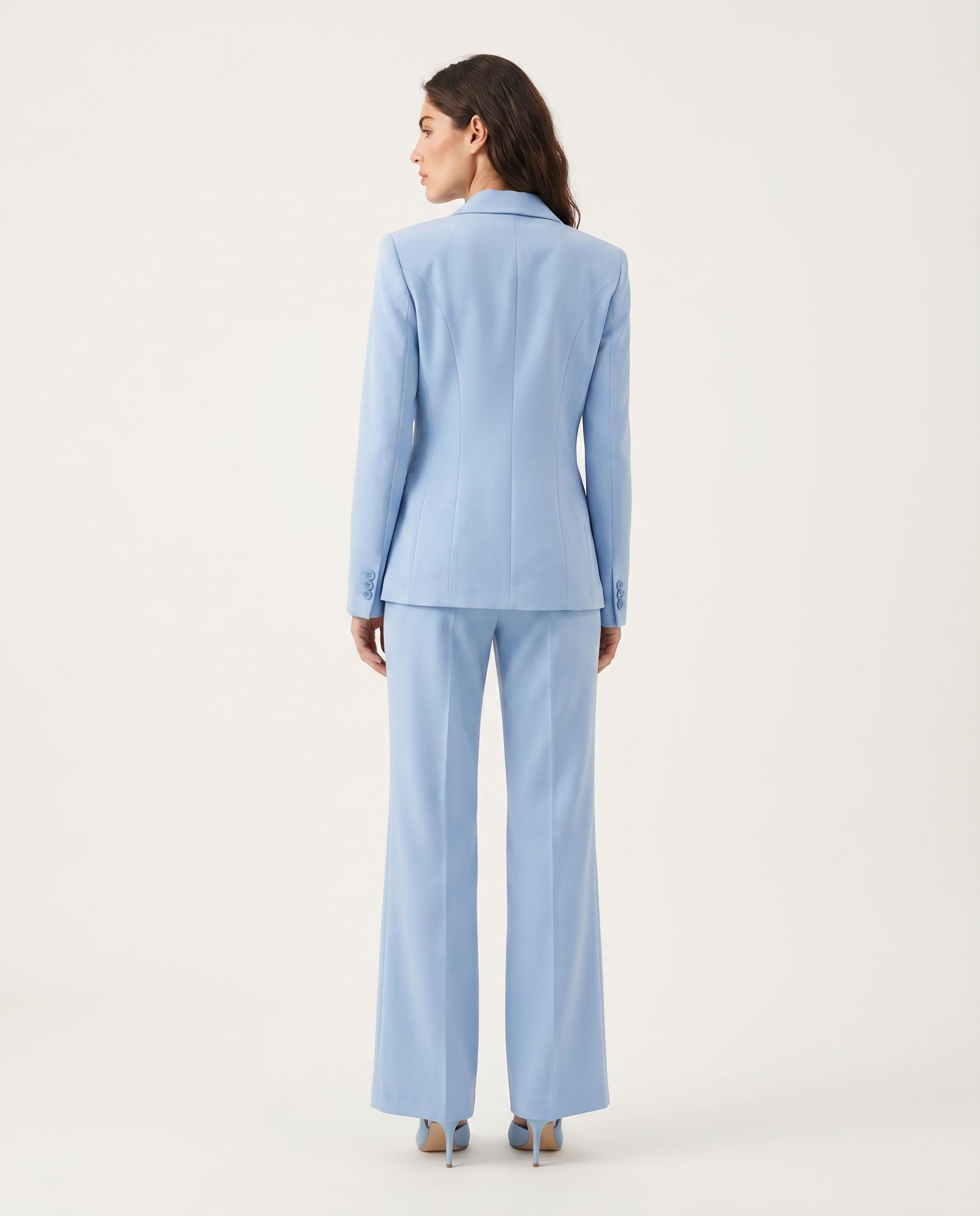 pantalone tecnico a zampetta - celeste