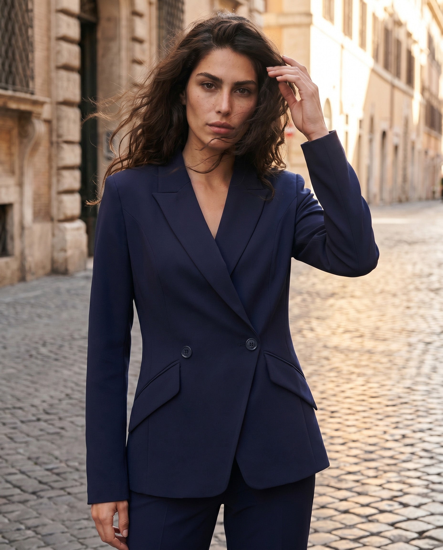giacca tecnico doppiopetto - blu
