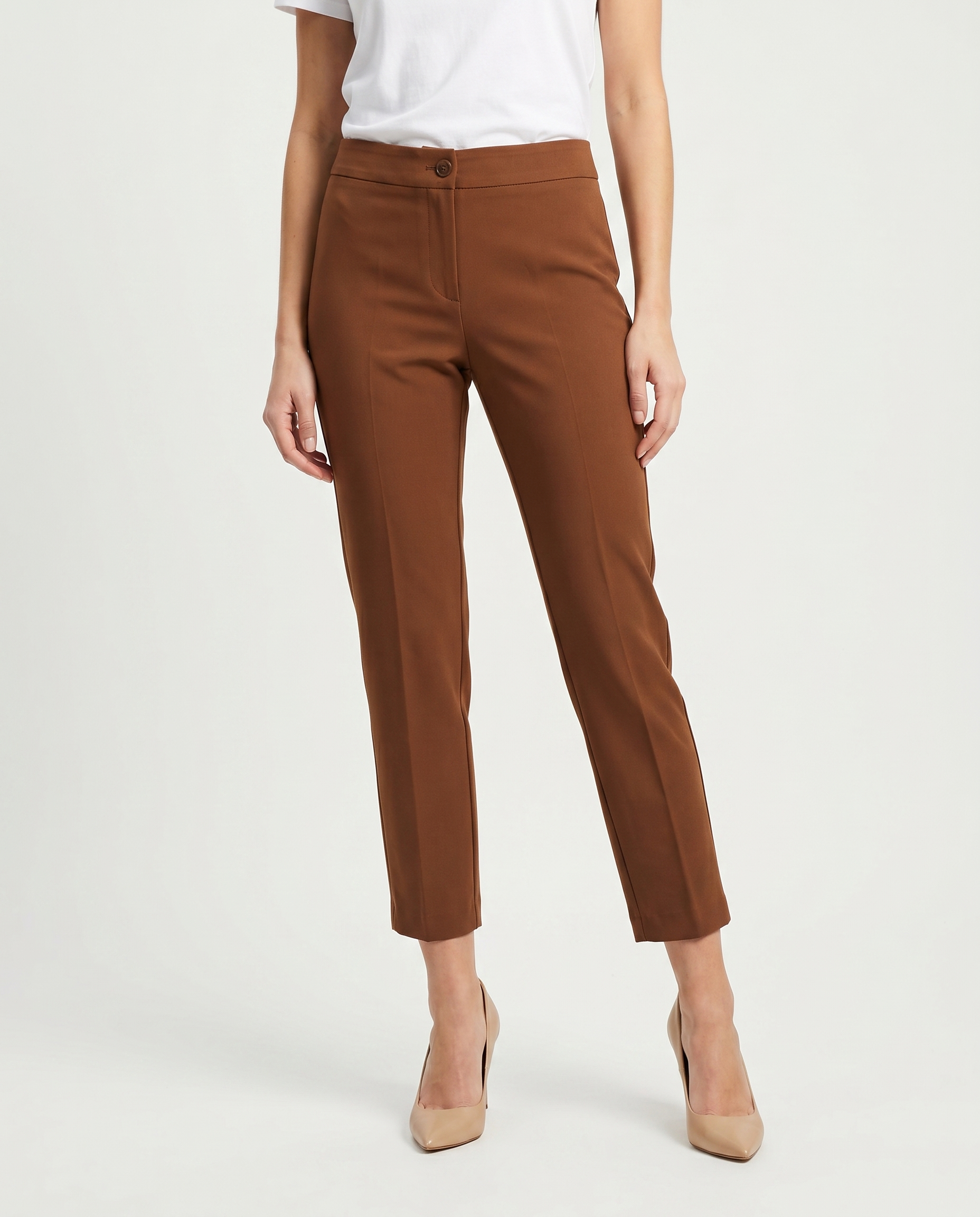 pantalone enea in viscosa - cioccolata