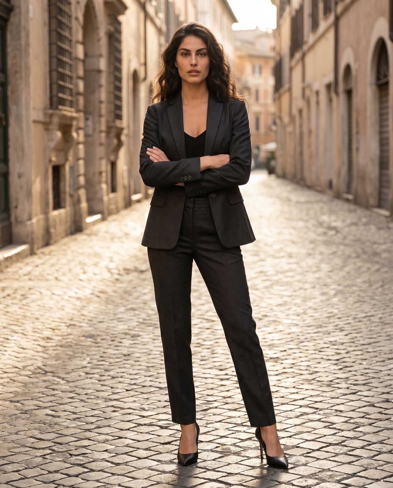 PANTALONE SPACCHETTO LINO - NERO