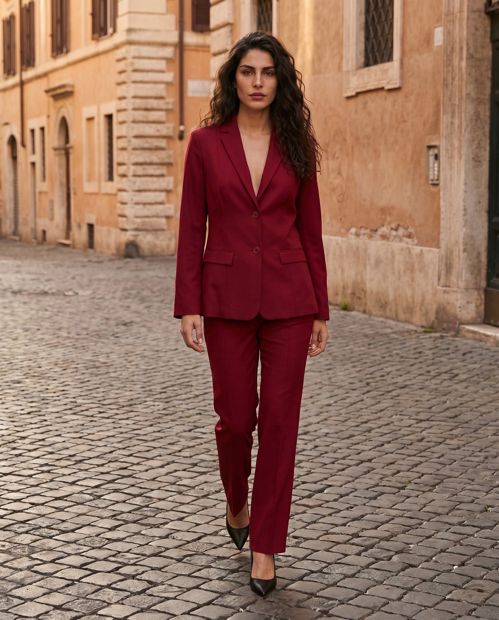 PANTALONE LINO ZAMPA - BORDEAUX