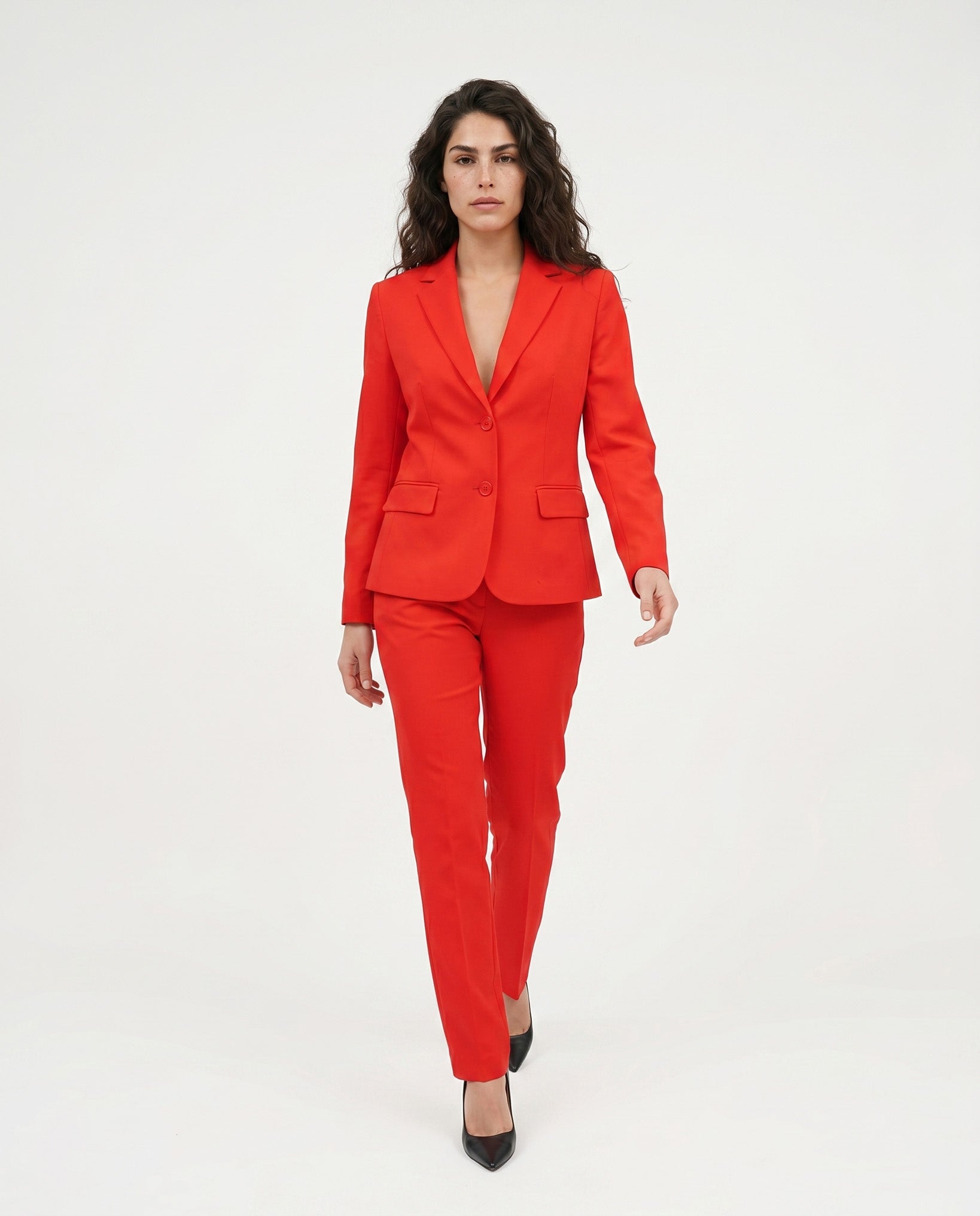 PANTALONE SPACCHETTO COTONE SATIN COMPACT - ROSSO