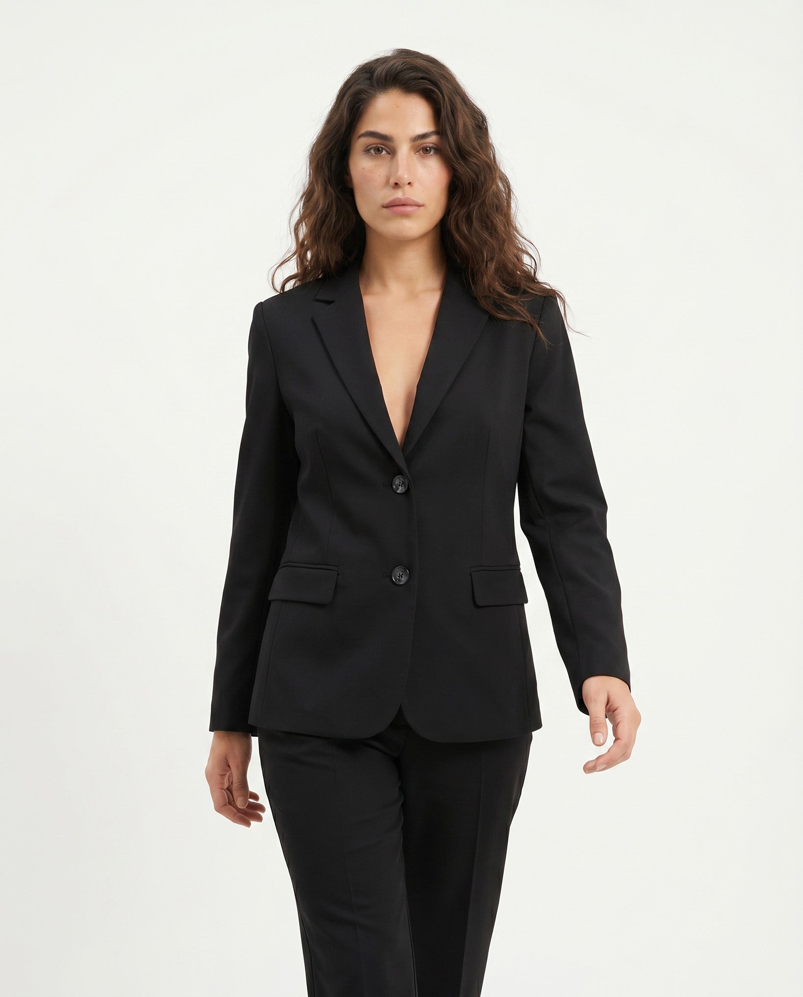 GIACCA COTONE SATIN COMPACT - NERO
