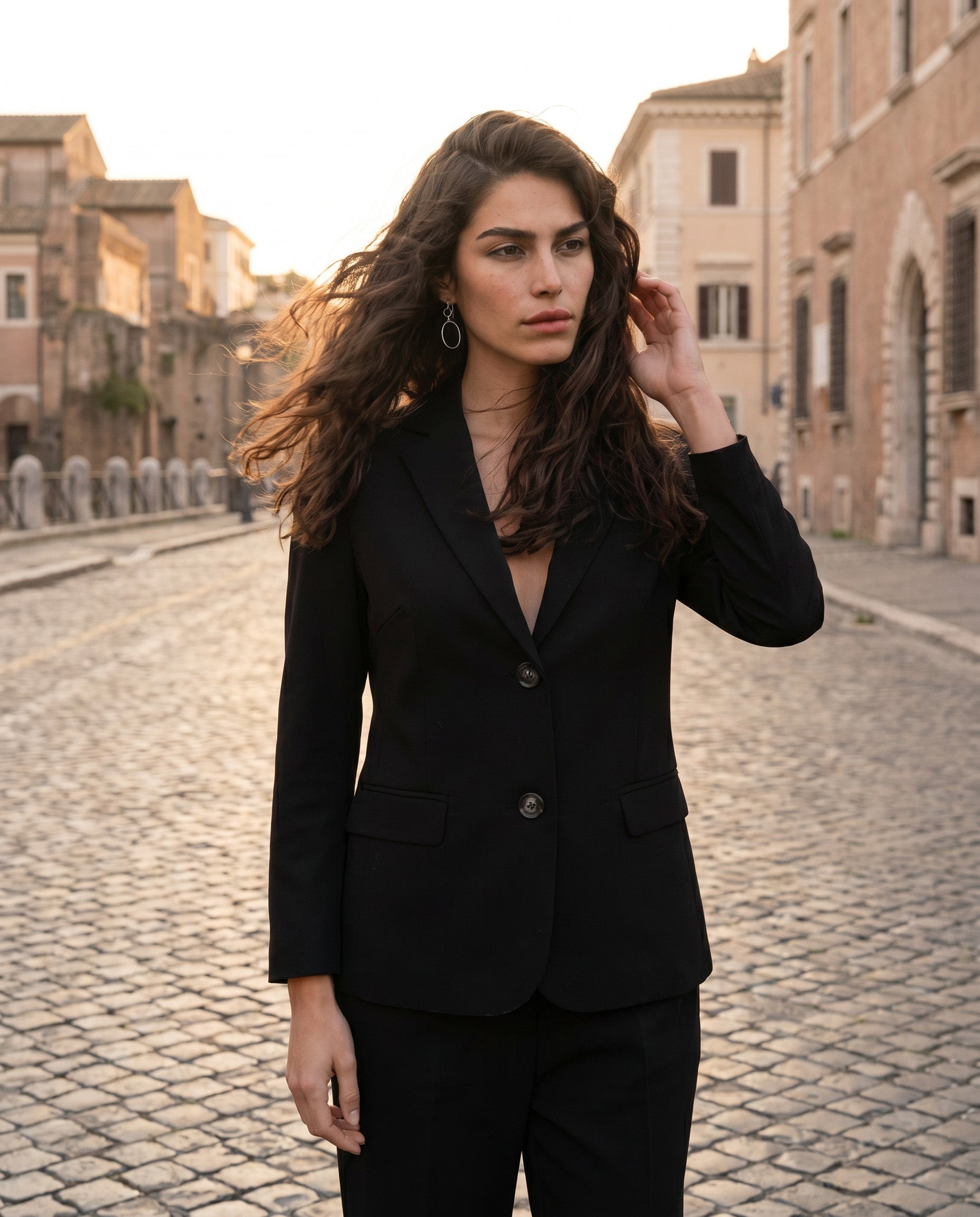 GIACCA COTONE SATIN COMPACT - NERO