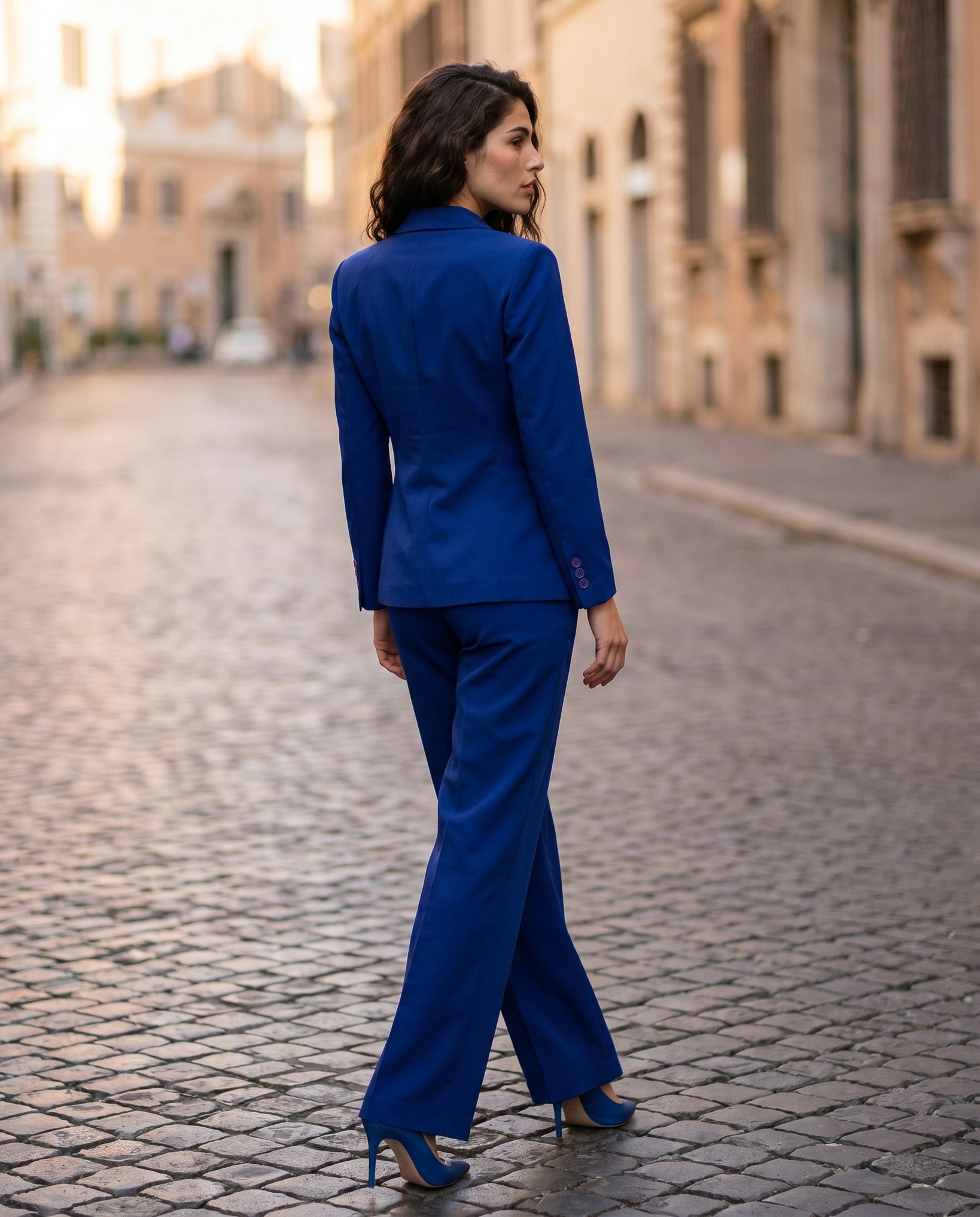 PANTALONE ZAMPETTA SATIN COMPACT - BLU