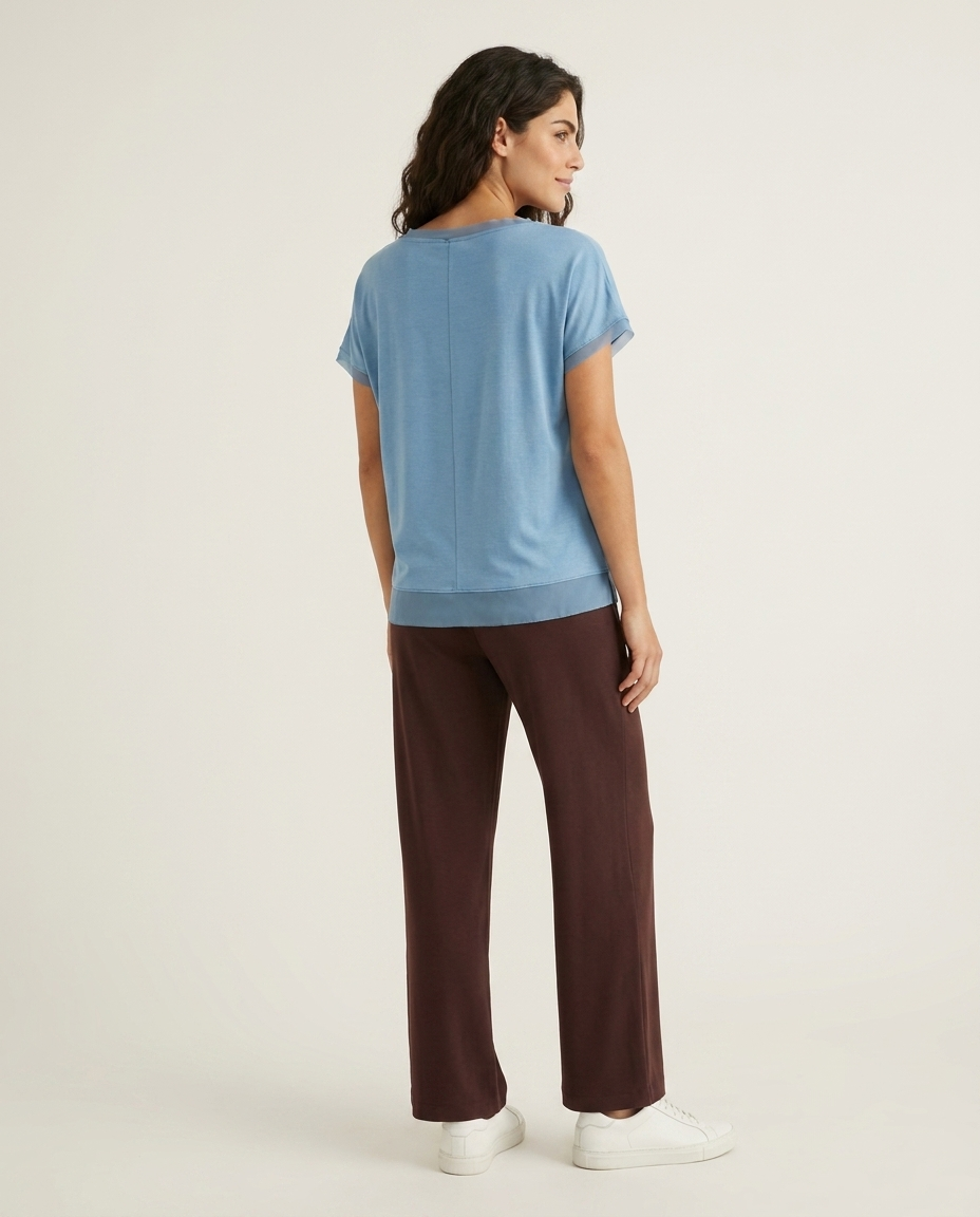 T-SHIRT MEZZA MANICA TINTA UNITA - AVION