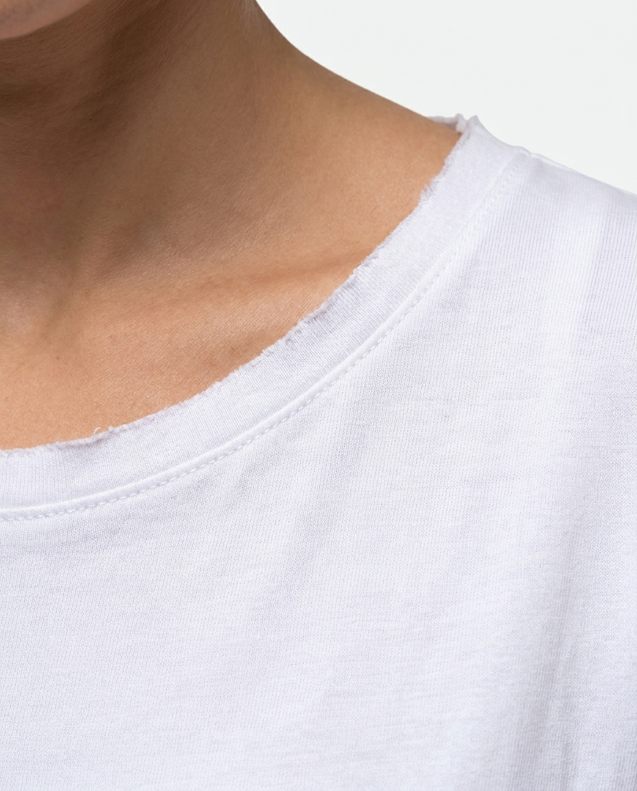 T-SHIRT MEZZA MANICA TINTA UNITA - BIANCO