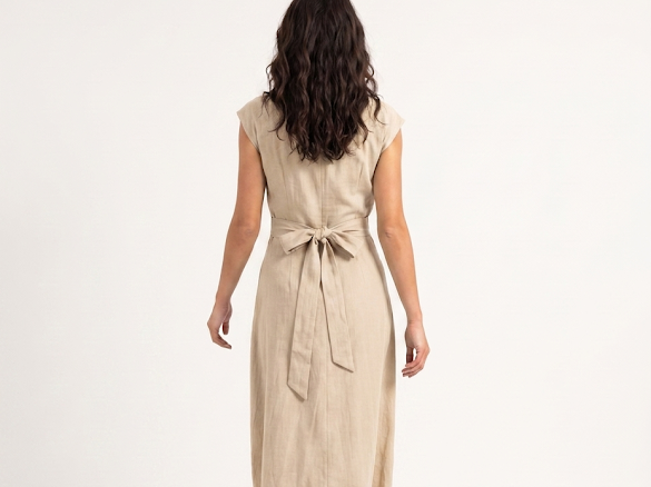 ABITO LUNGO INCROCIO - BEIGE