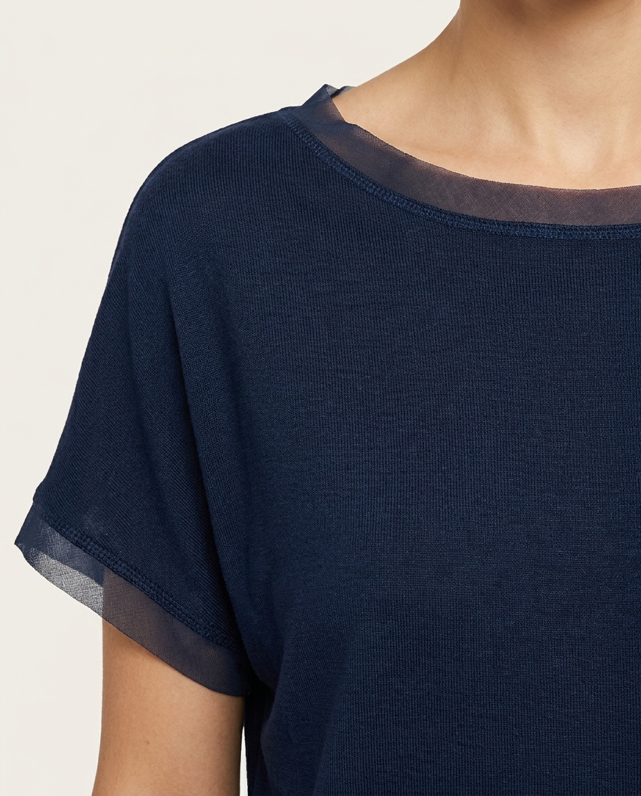 T-SHIRT MEZZA MANICA TINTA UNITA - BLU