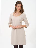 ABITO CON BOTTONI LATERALI PANNA