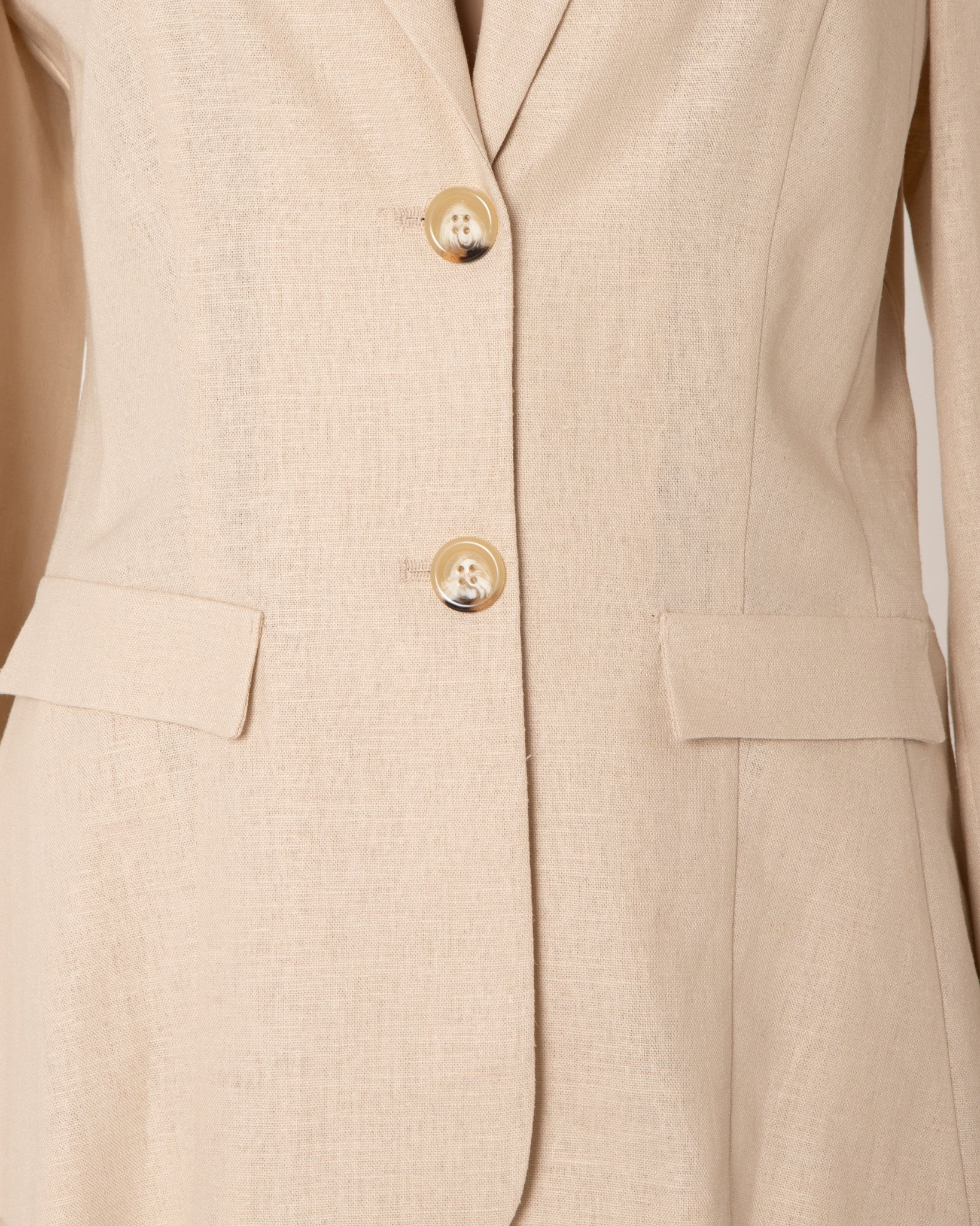 GIACCA LINO TINTA UNITA - BEIGE