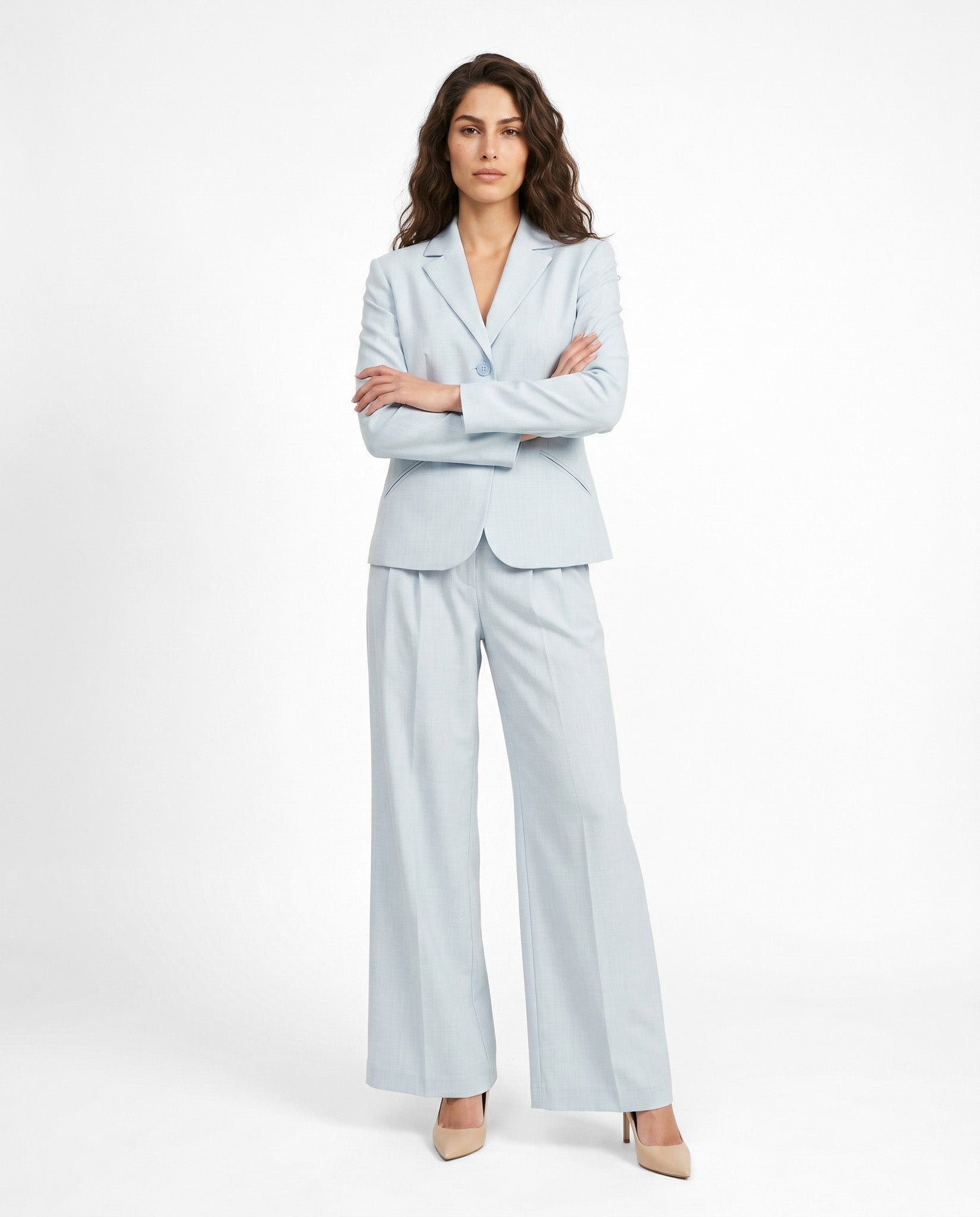 pantalone fiammato - azzurro