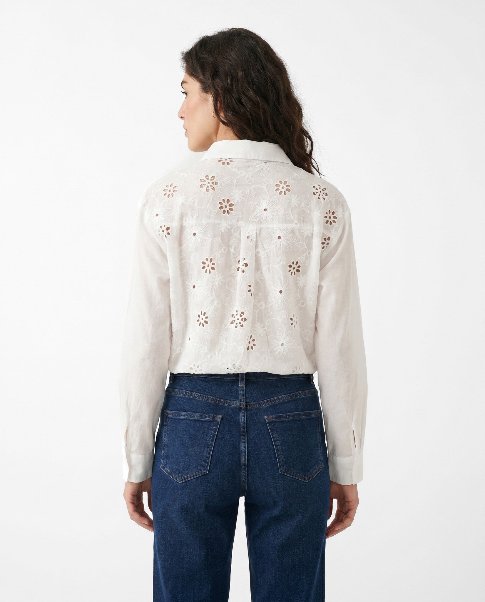 camicia macramè - bianca