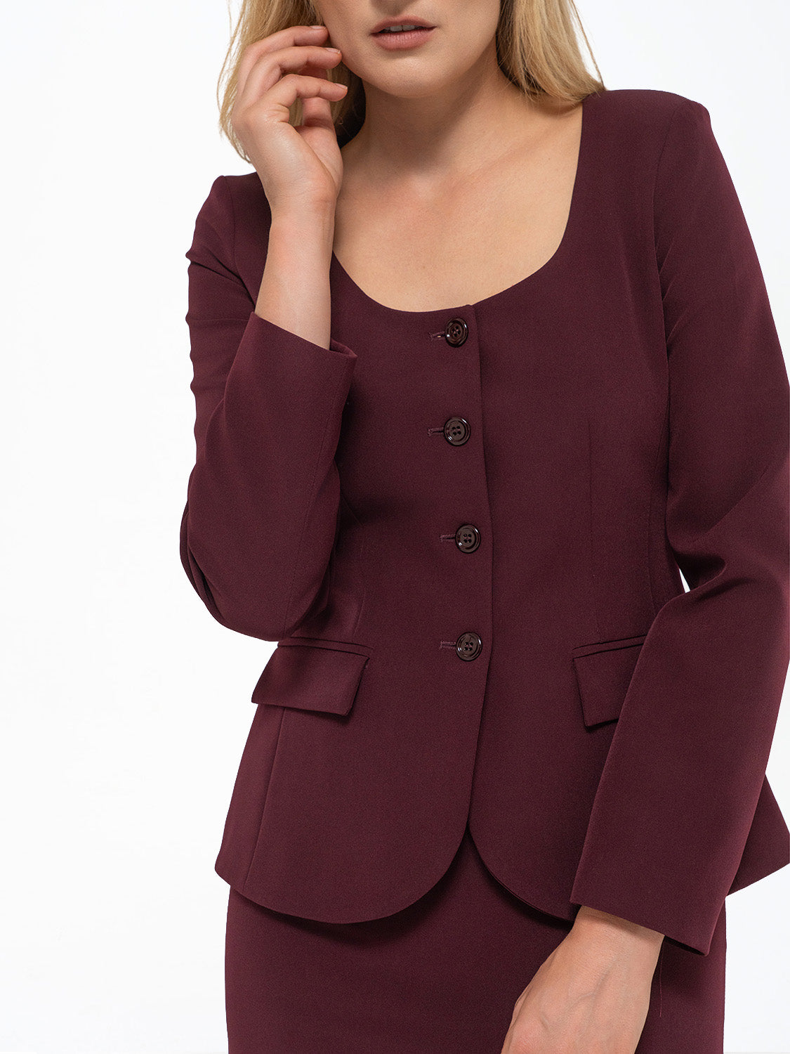 GIACCA TRICOTTINE BORDEAUX