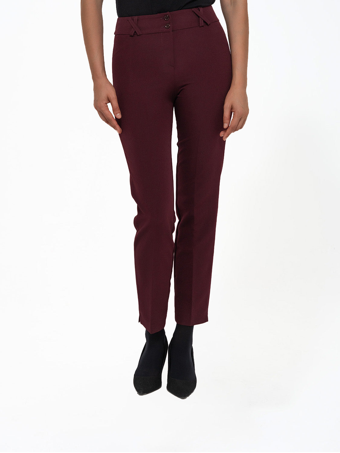 PANTALONE TRICOTTINE BORDEAUX