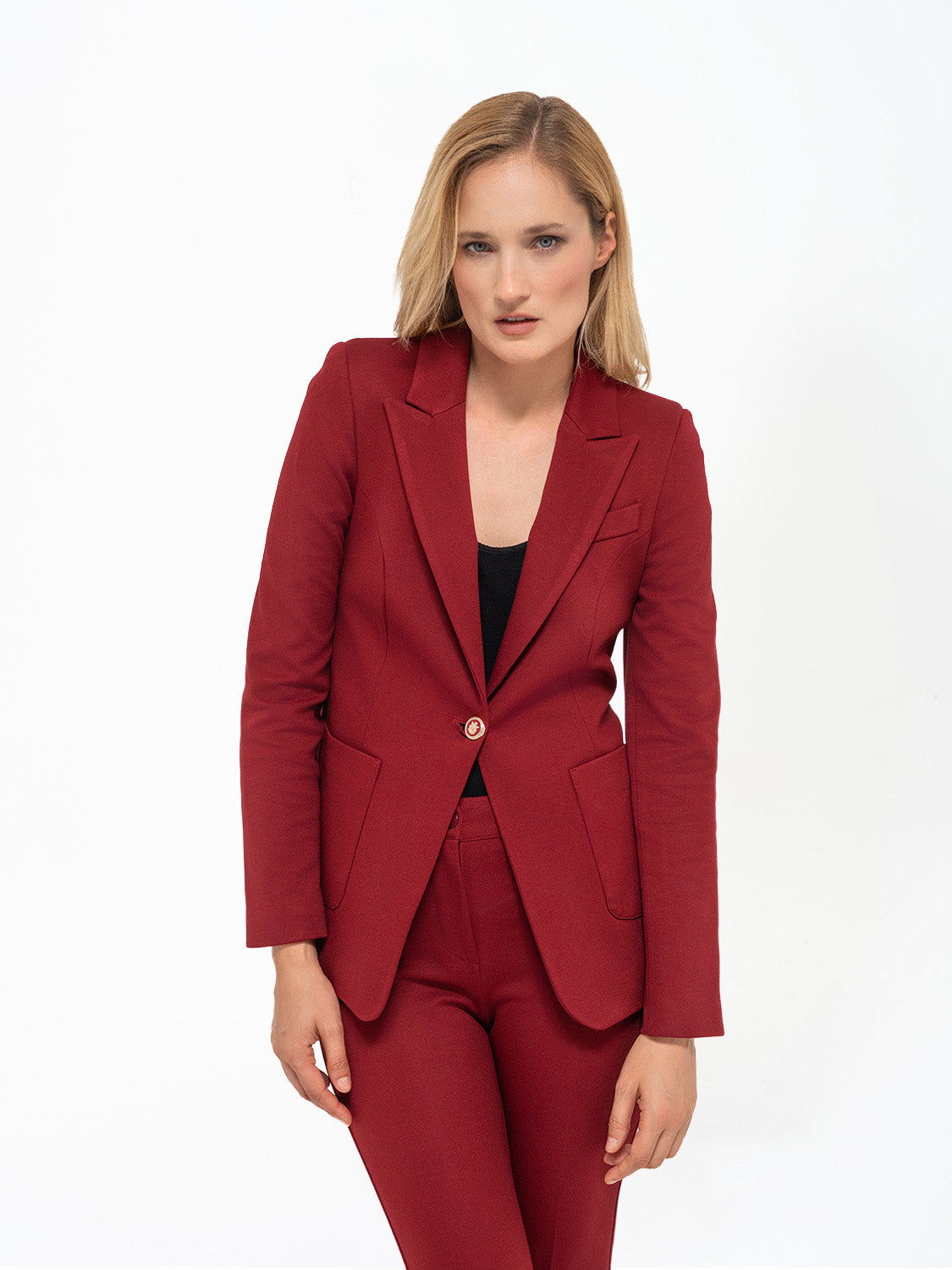 GIACCA ODETTE DIAGONALE BORDEAUX